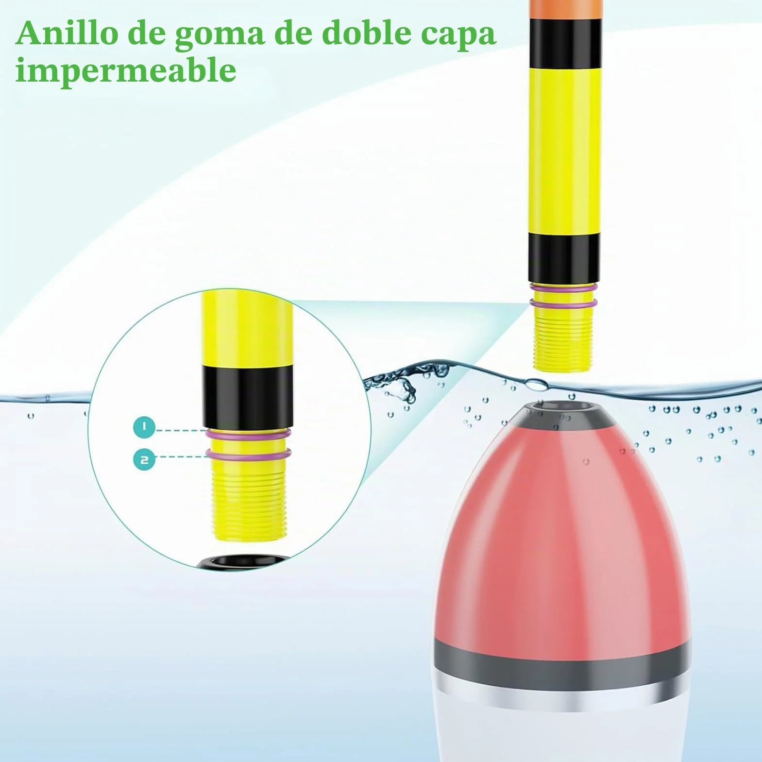 DONGZQAN 3 piezas de flotadores LED para pesca con indicador de picada, flotadores LED luminosos, set de accesorios de pesca con indicador de picada, flotadores para pesca, set de flotadores con