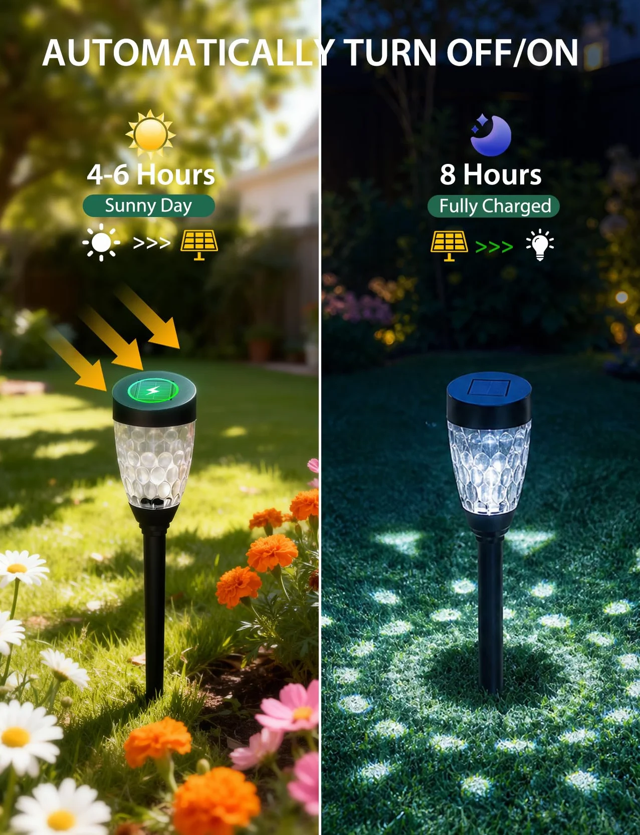 Aigostar Luces Solares Jardín 12 Pcs 6500K Fría Blanca IP44 Impermeable