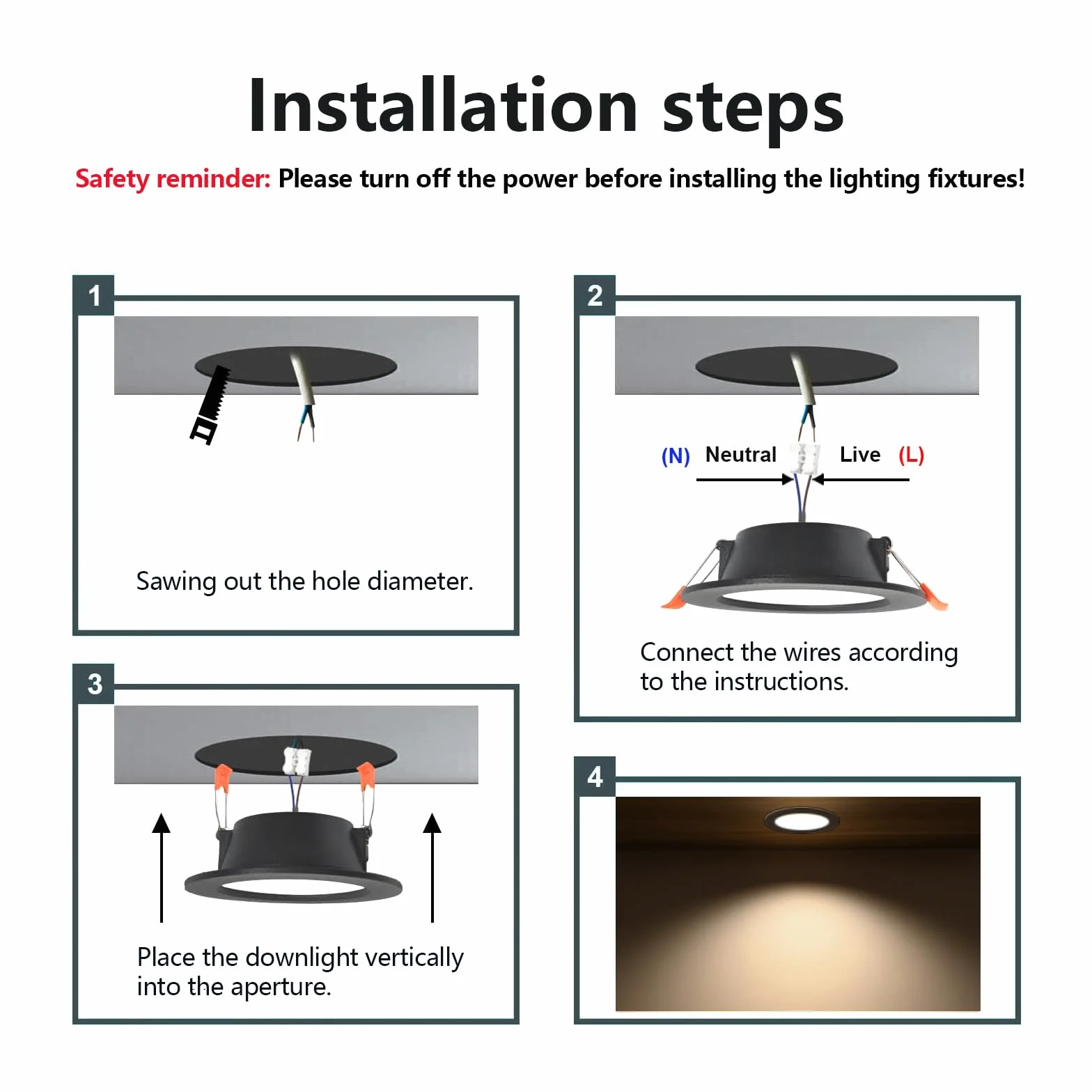 IP44 Downlight LED Techo Empotrable 5W Regulable 3000K/4000K/6000K Aluminio Pack 5