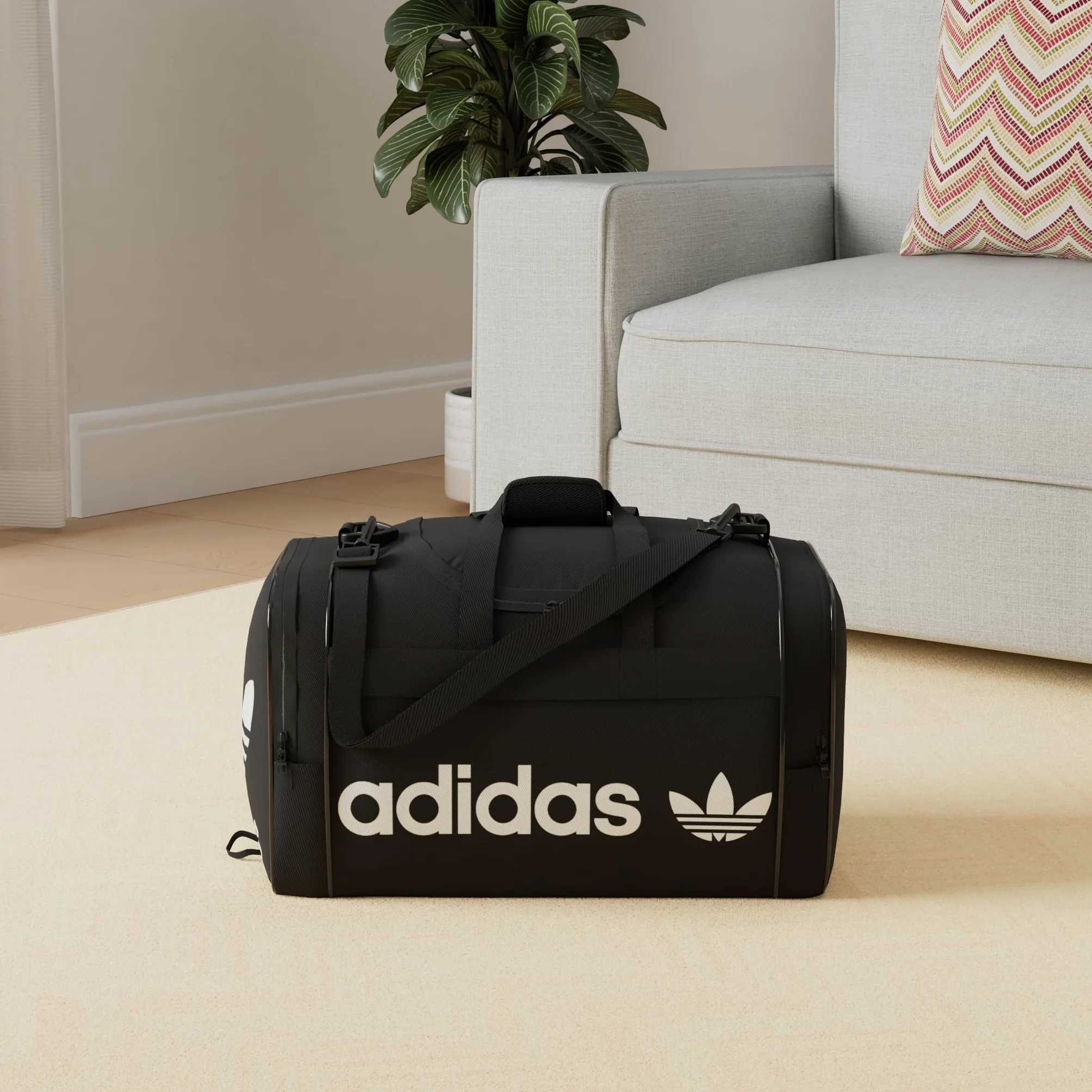 adidas Originals Santiago - Bolsa de Lona Santiago, Color Negro y