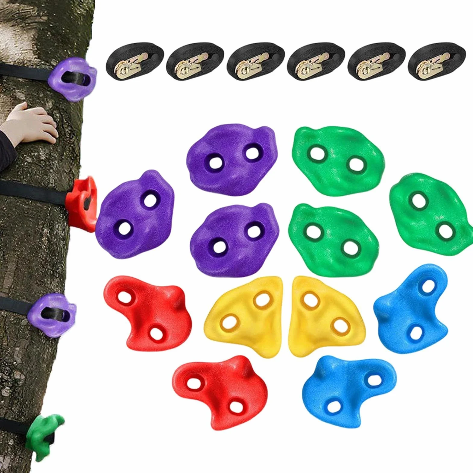 Genérico Equipos De Escalada En Árboles - Ajustables y Resistentes,Equipo de Entrenamiento para Circuito de Obstáculos,para al Aire Libre Patio Jardín Césped Muro Gimnasio Niños Niñas Familia