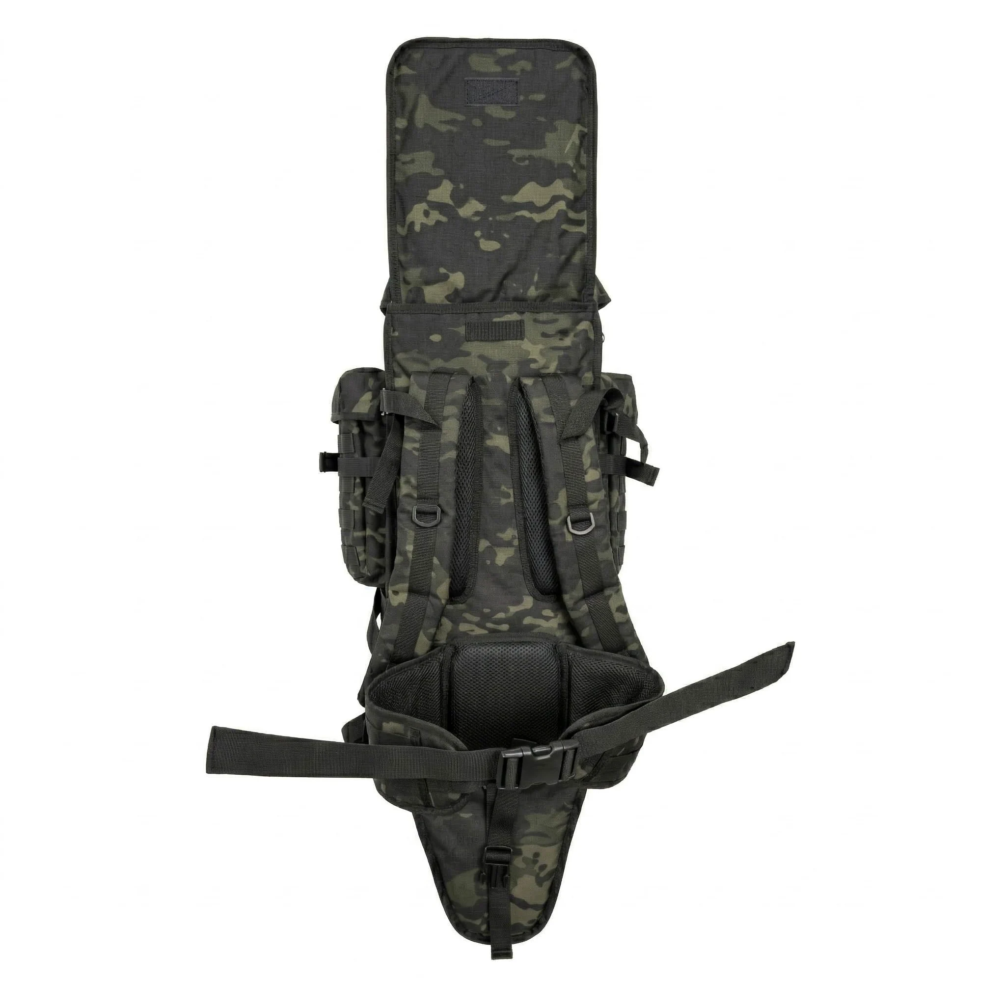 Alephnull Mochila táctica para Rifle Bolsa telescópica Doble para Armas 86-112 cm Funda Impermeable para Rifle Compatible con MOLLE para Caza, Tiro, Pesca, Senderismo, Trekking y Acampada