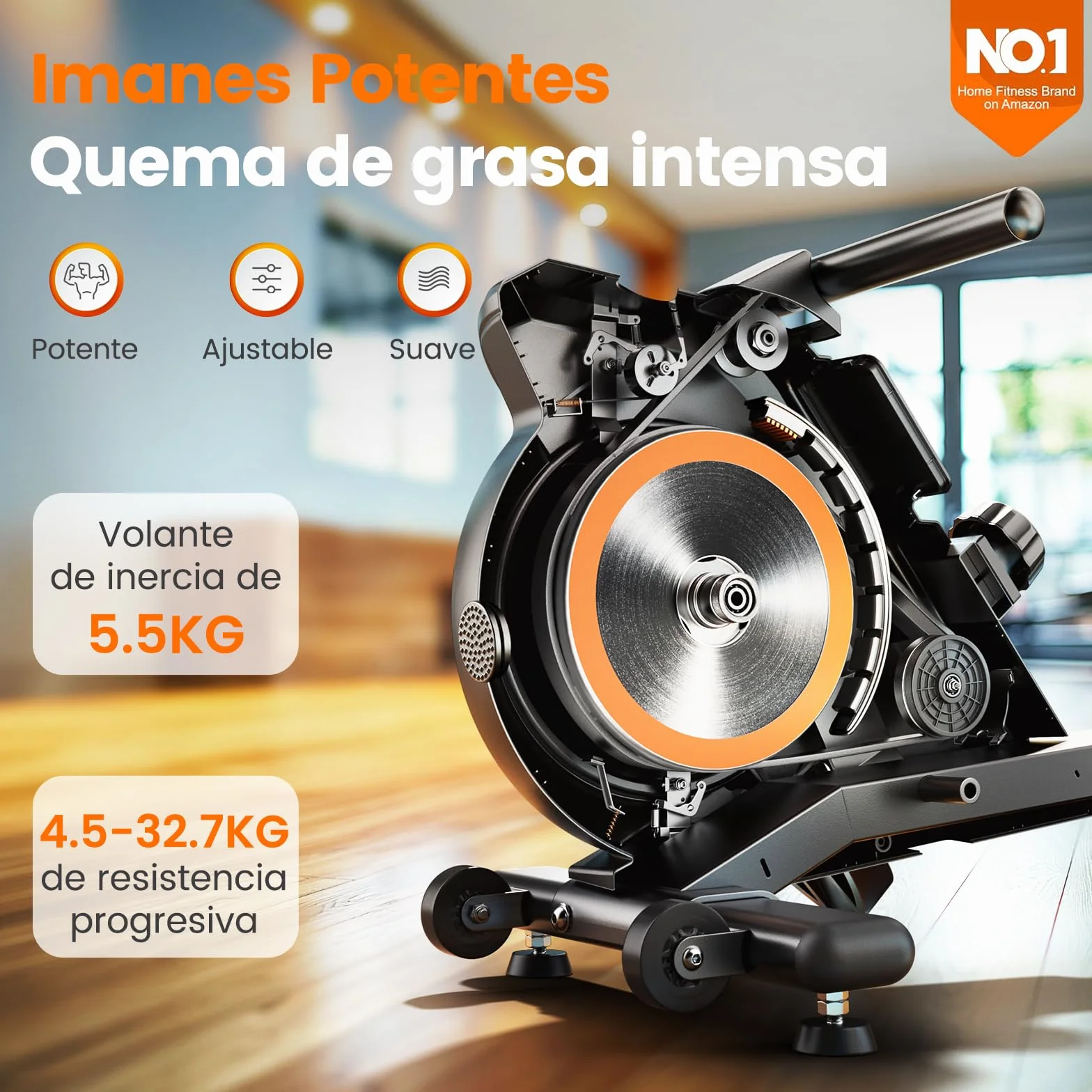 YOSUDA Máquinas de Remo para Gimnasio en casa, máquina de Remo magnética con 16 Niveles de Resistencia silenciosa y Capacidad de Peso de 159 kg, máquina de Remo para Uso doméstico con Monitor LCD