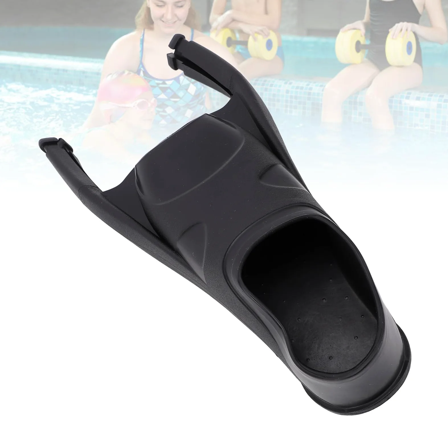 Aleta de buceo con bolsillo para pies, TPR Longblade, aleta de buceo de ala larga, bolsillo para pies para equipo de natación, color negro