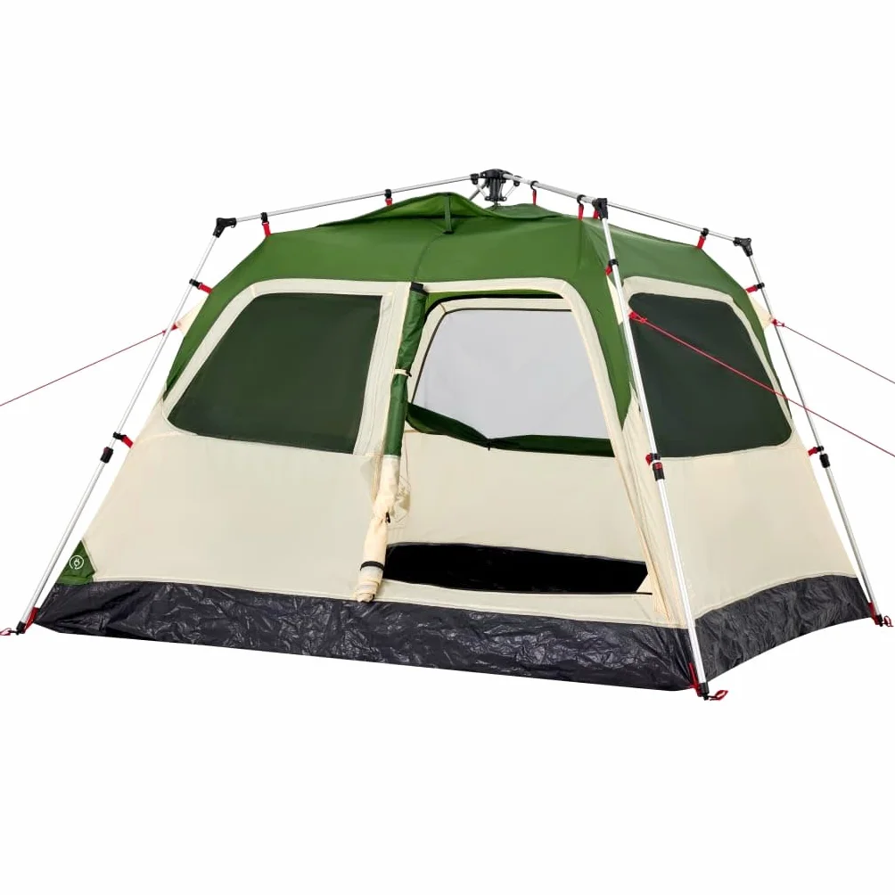 Tienda de campaña domo para personas, verde, sistema de liberación rápida, carpa impermeable para exteriores con conexión electrónica, ligera y portátil para aventuras