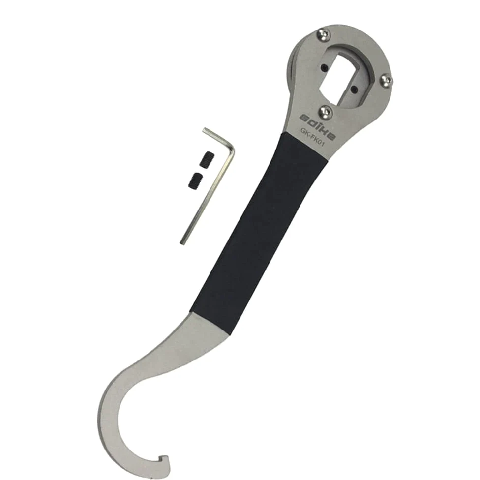 Llave inglesa de soporte inferior de bicicleta, herramienta de eliminación de anillos de bloqueo de bicicleta, herramienta de eliminación de auriculares, llave de reparación múltiple