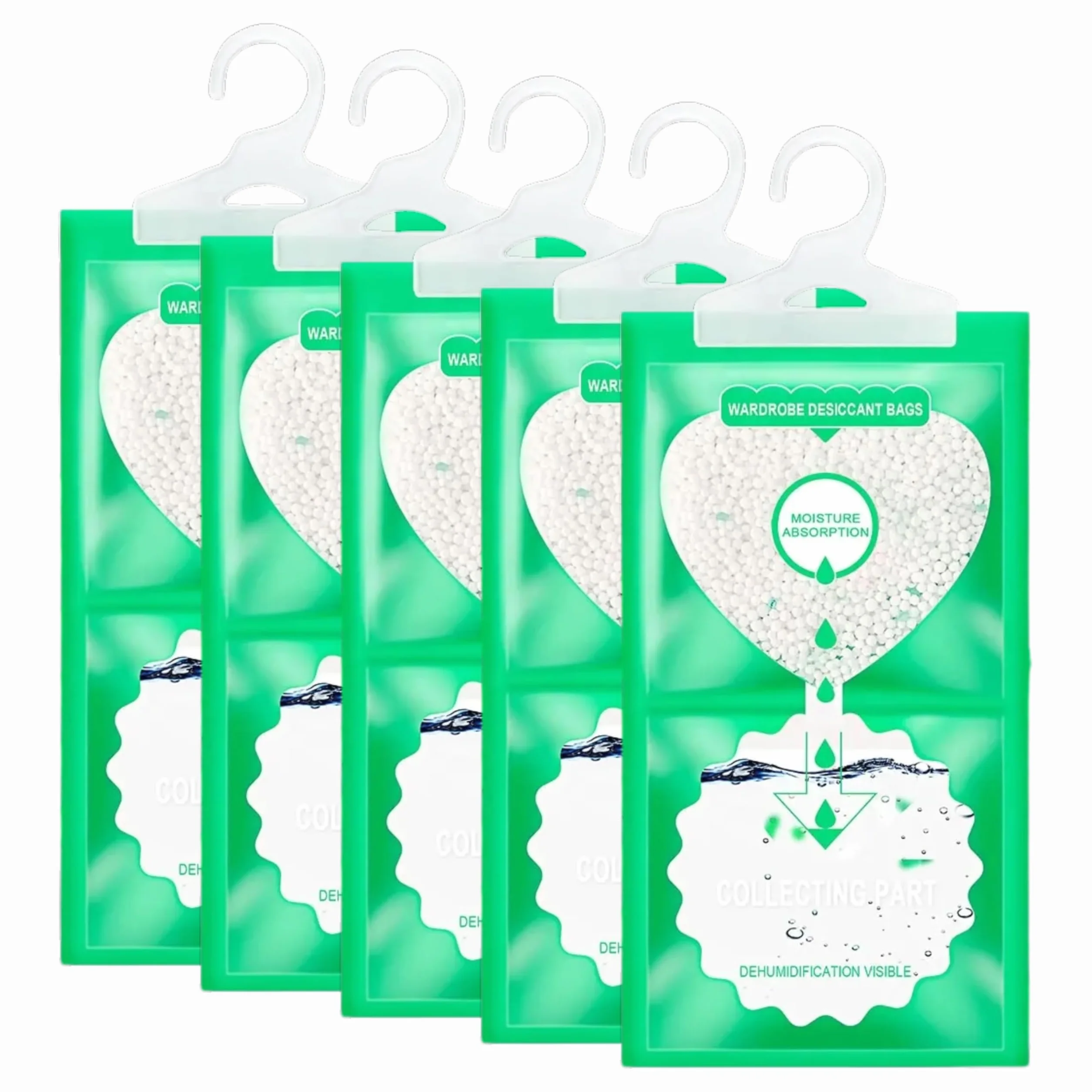 KAI KOA Pack 5 Bolsas Antihumedad con Percha Deshumidificador para Armarios Ropa