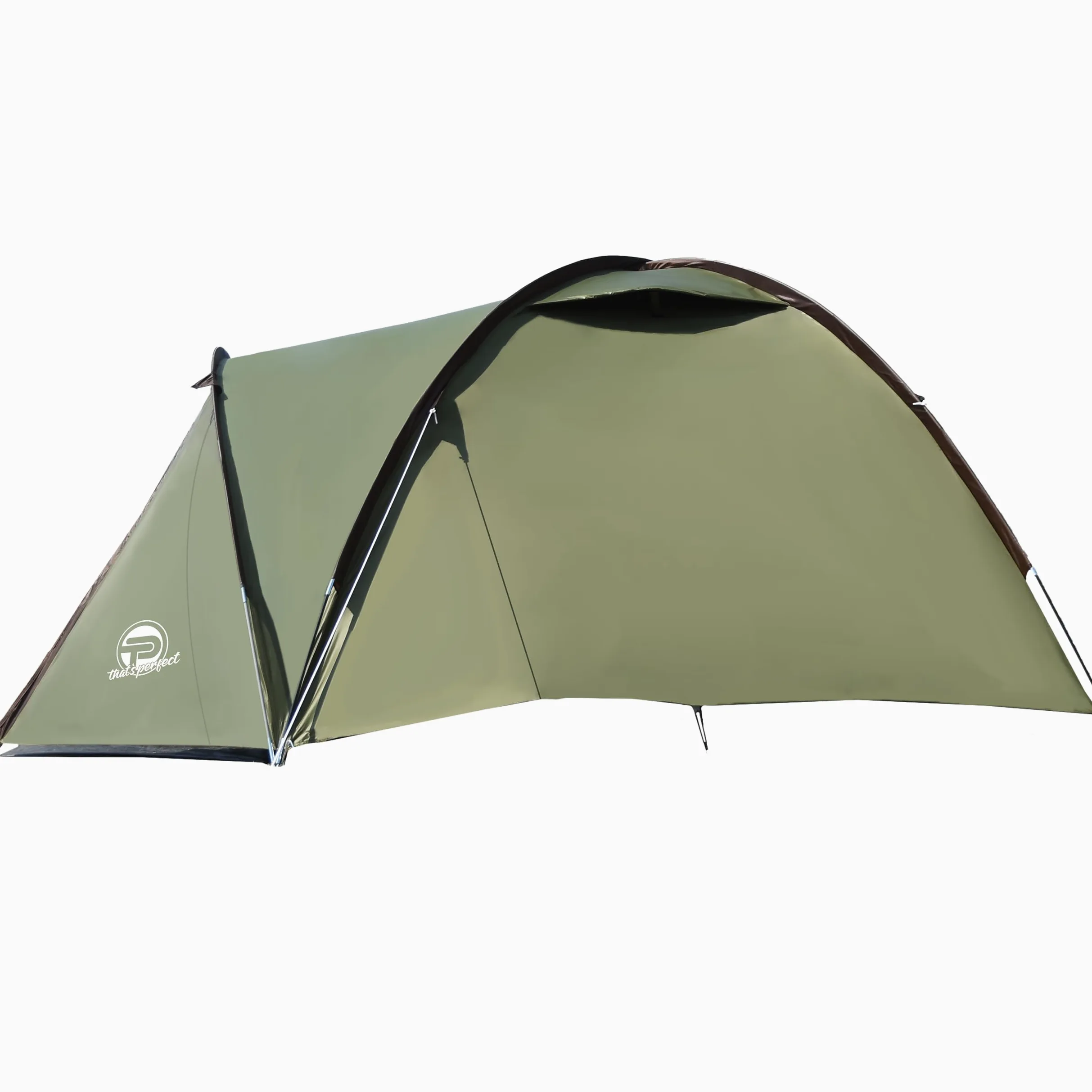 Tienda de campaña 3-4 Personas, Doble Pared, Ligera e Impermeable; Interior Oscuro, mosquitera, Cuerdas Fluorescentes, piquetas reforzadas, vestíbulo con Lona y Bolsa de Transporte
