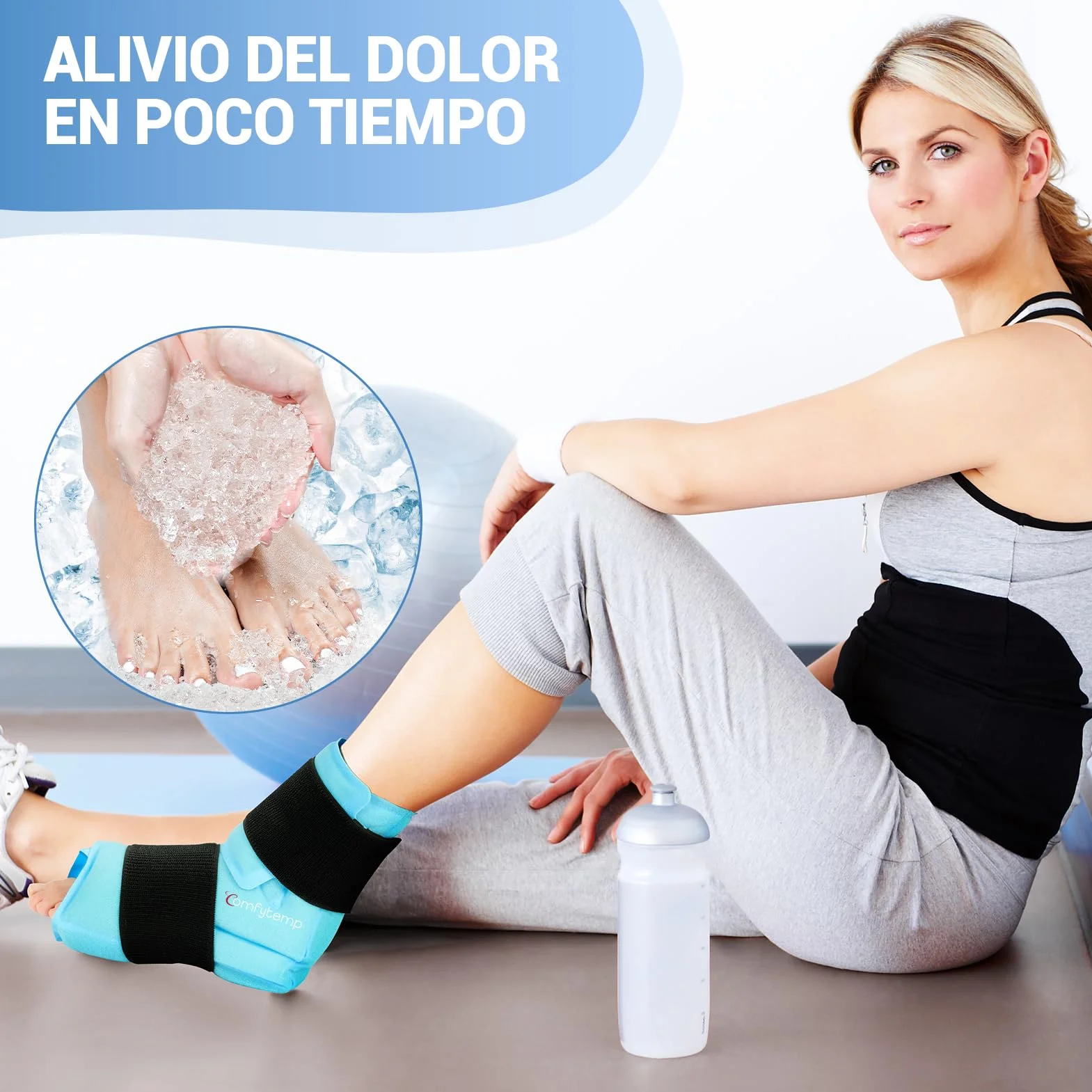 Comfytemp Bolsa de Hielo para Tobillo y Pie, Terapia de Frío y Calor para Alivio del Dolor, 1 Unidad