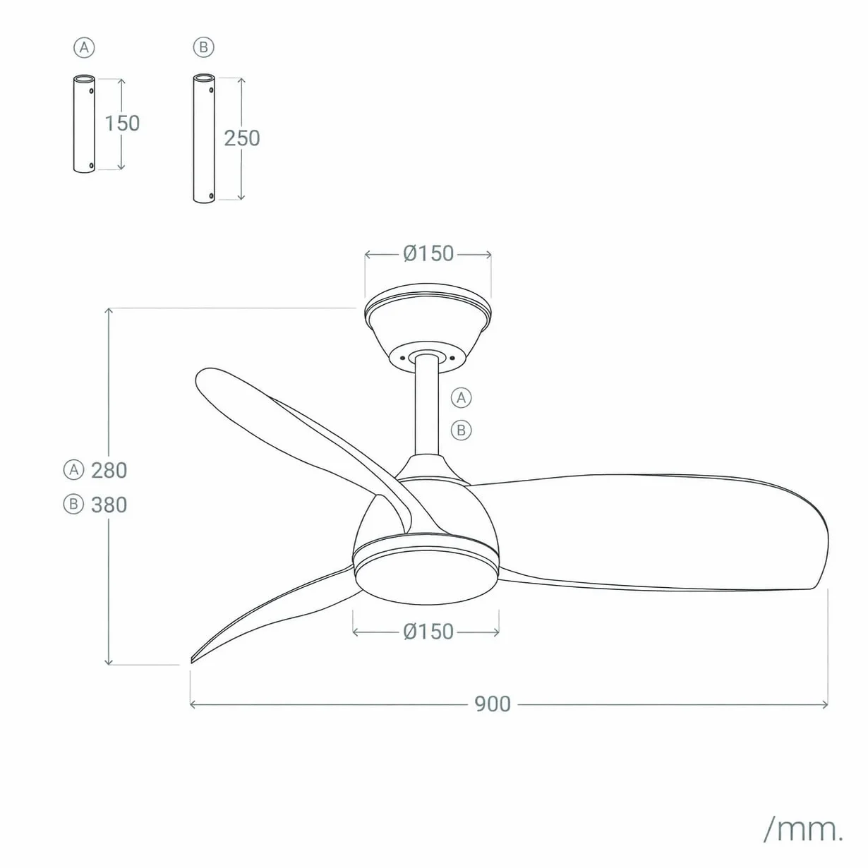 LEDKIA LIGHTING Ventilador de Techo Poros Evo Blanco 90 cm LED CCT Motor DC 30W 6 Velocidades Mando