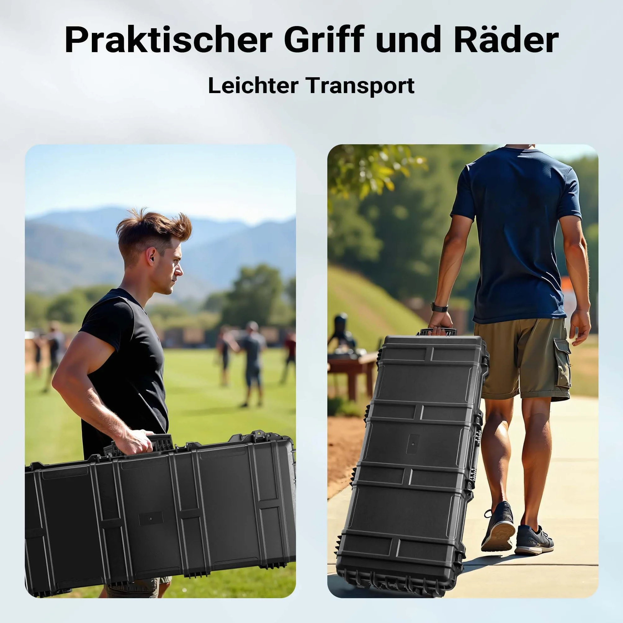 WilTec Maletín rígido 119x53x21 cm para Armas largas y Arco Impermeable IP67 con Espuma Interior PP+Fibra de Vidrio Estuche Resistente para Armas largas, Caza y arquería