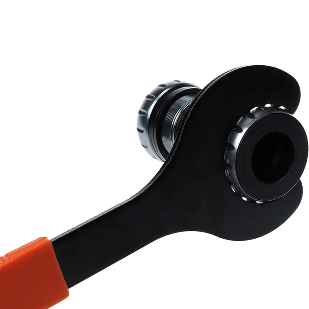 Llave de acero para pedalier de bicicleta, llave de anillo de bloqueo de bielas de 28,5 cm con herramienta de cubierta de manivela, para reparación integrada de pedalieres inferiores
