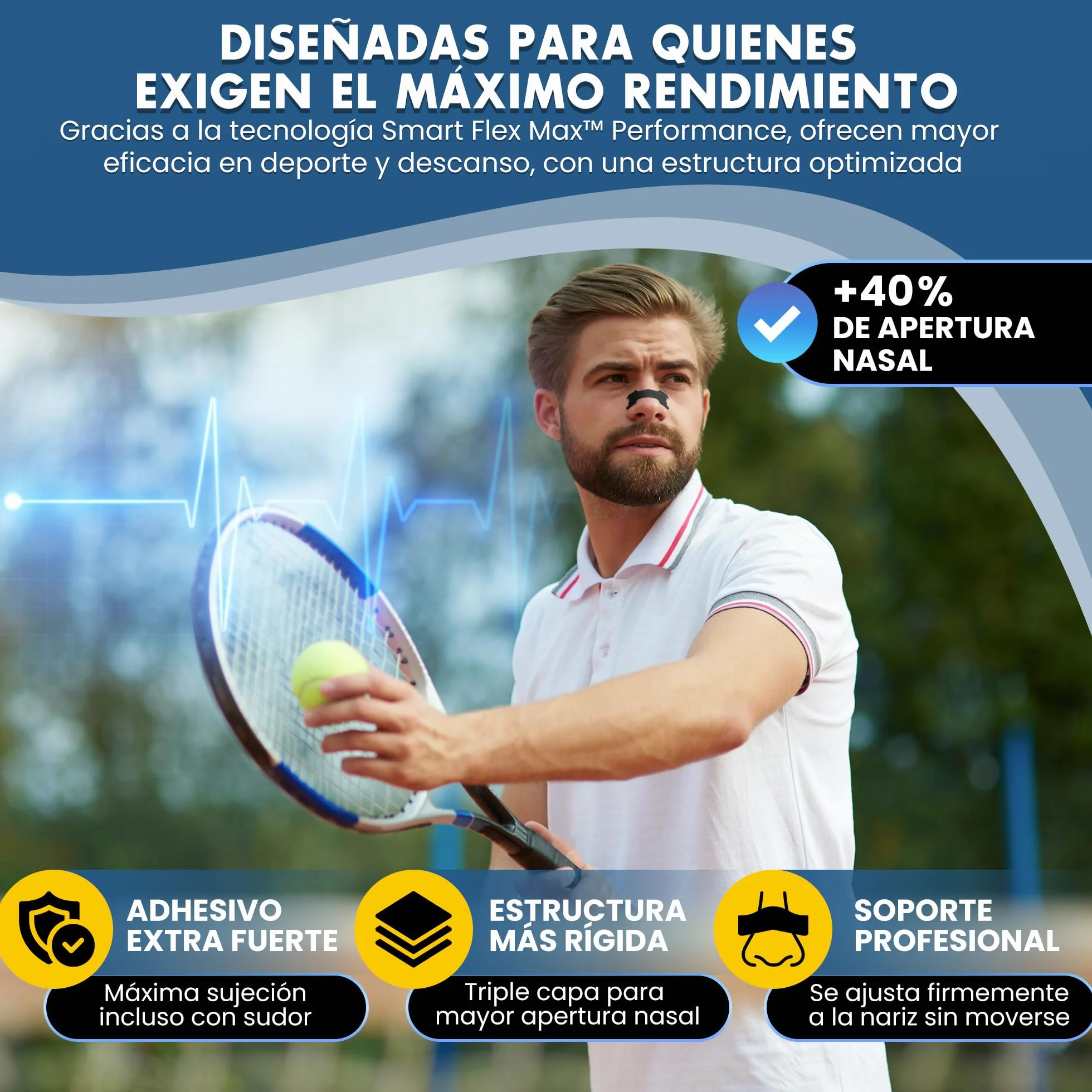 HASLOM Tiras Nasales Deportivas Antironquidos 30 Unidades