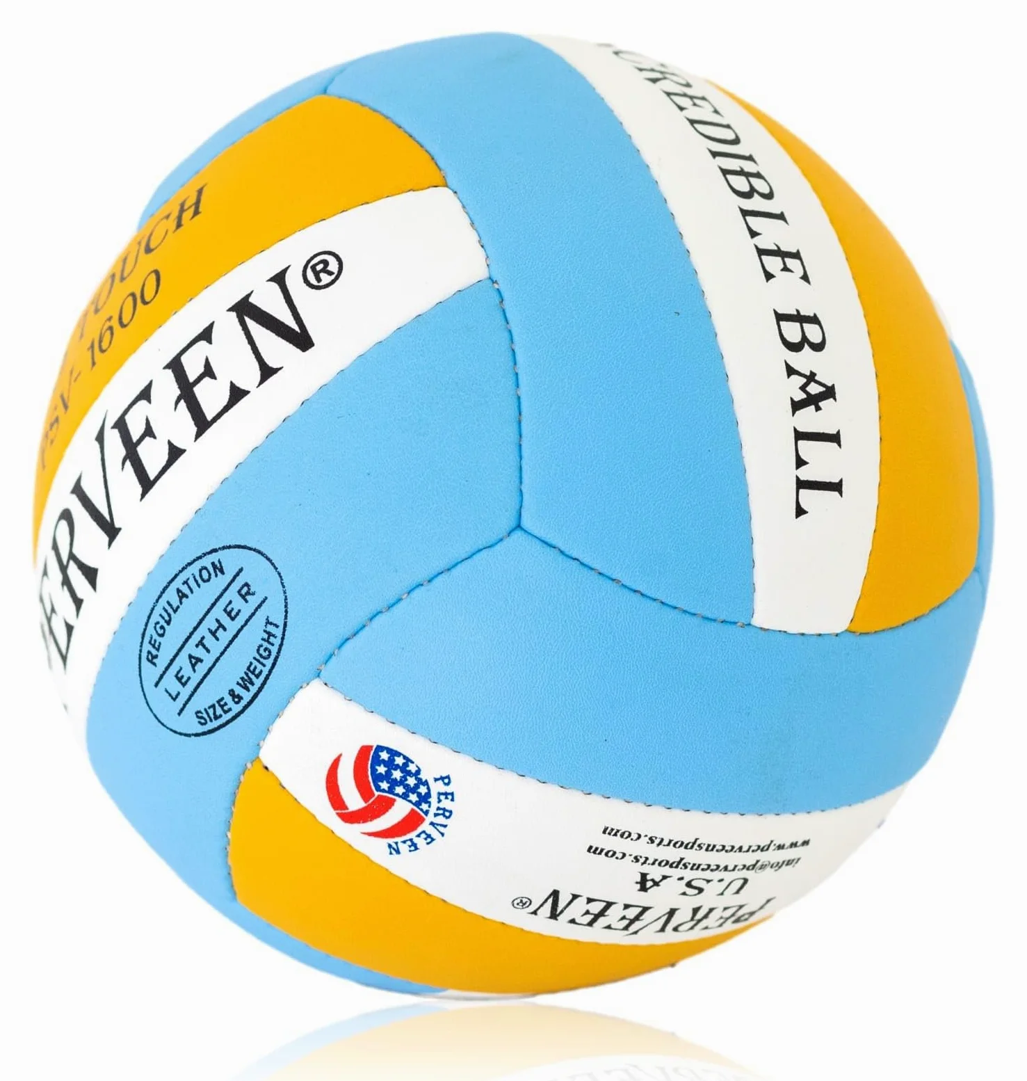 PERVEEN Pelota de voleibol de cuero compuesto de microfibra, tamaño oficial 5, cosida a mano, suave al tacto, para uso en interiores y exteriores, pelota de práctica y juego recreativo