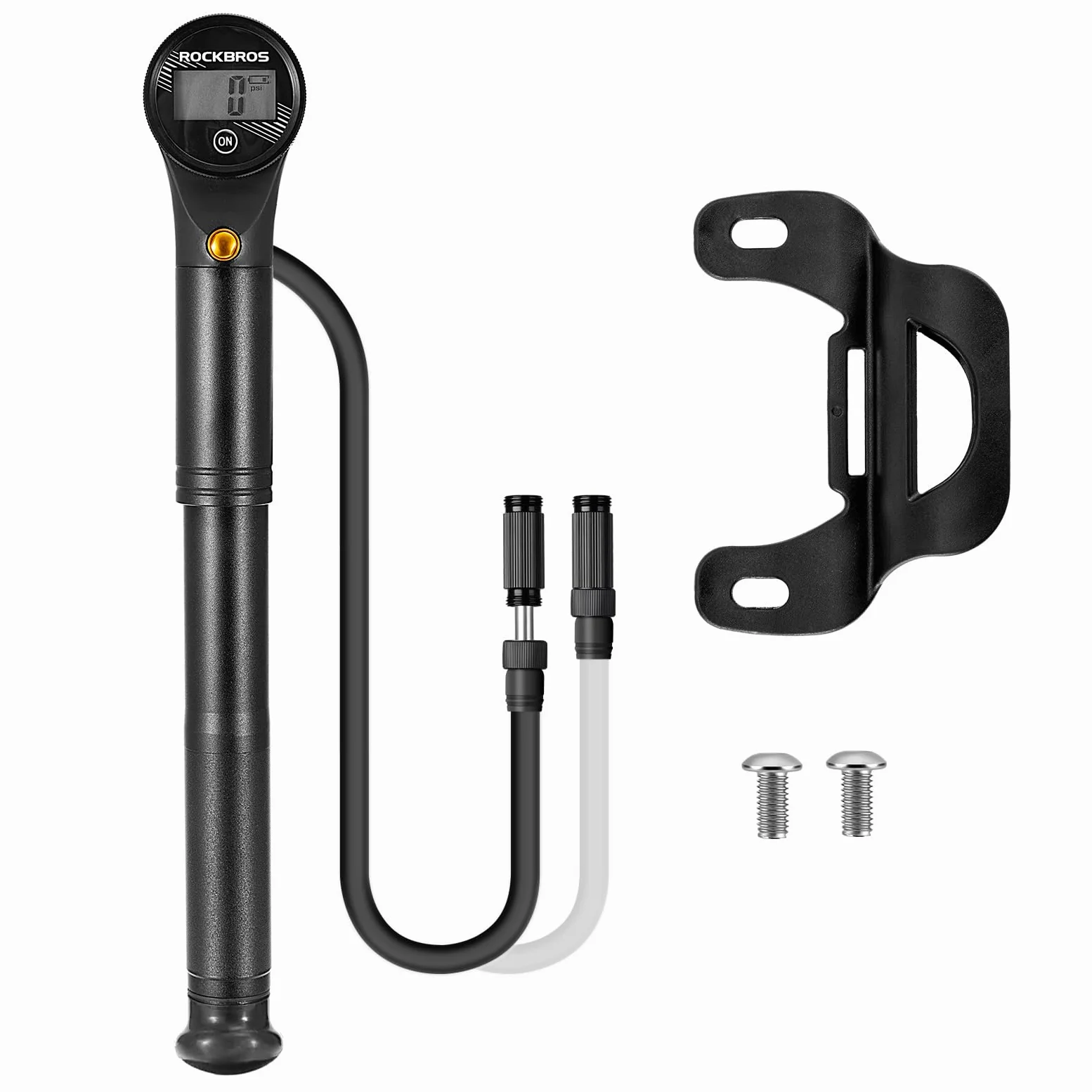 ROCKBROS Bomba de Aire Bicicleta Inflador Bicicletas 320PSI Adaptador Válvulas Presta y Schrader Mini Bomba para Bicicleta con Manómetro Electrónico para MTB BMX Bicicleta Carretera