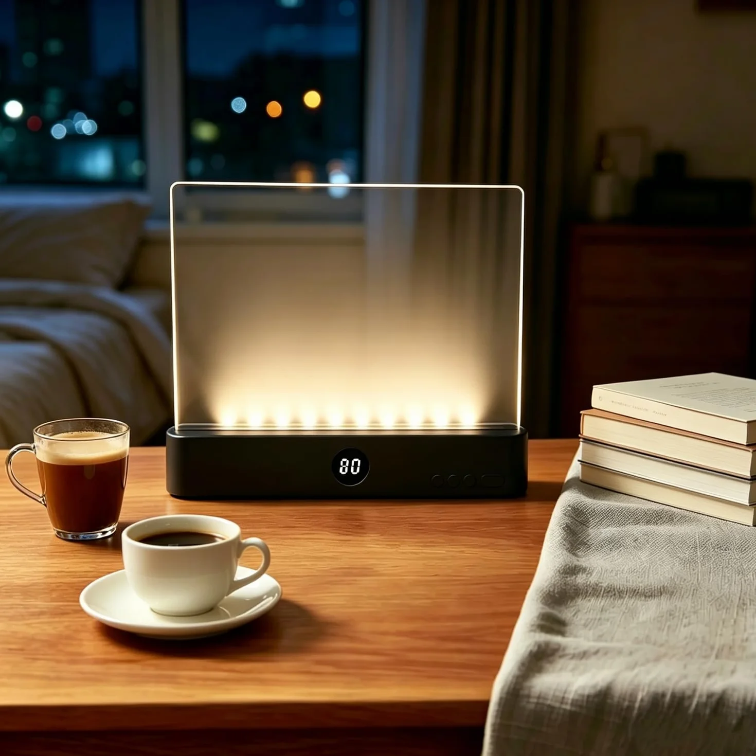 Luz Plana para Libros LED Recargable con Cronómetro y Luces de 3 Colores, Brillo Ajustable