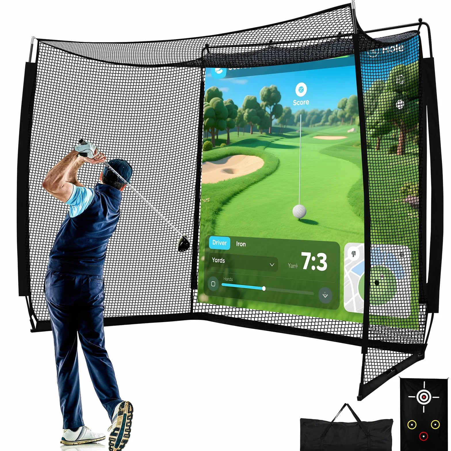 Red portátil de práctica para Golf，Red de Práctica para Golf, Juego de Red de Golf por al Aire Libre de Golf Interior