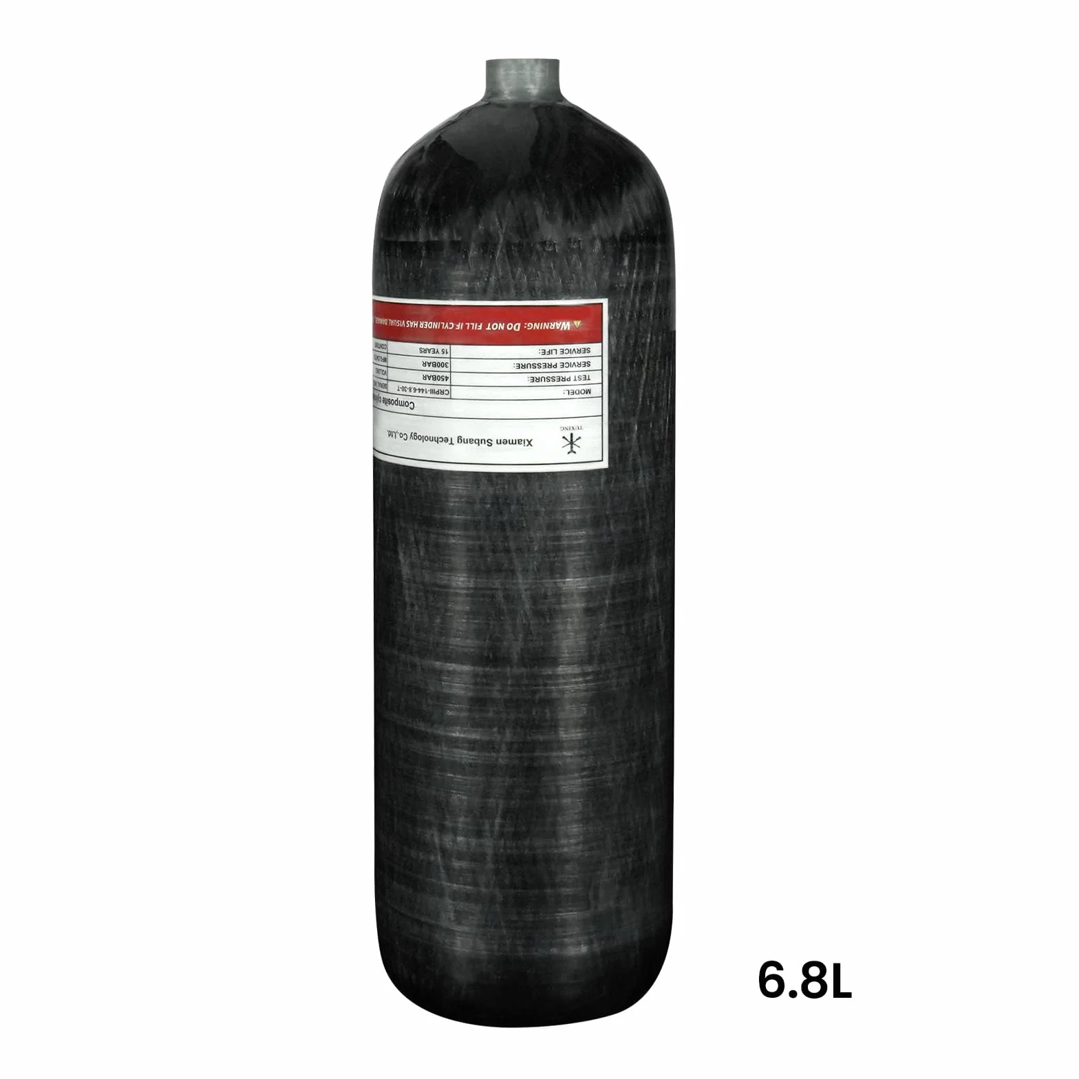 TUXING Depósito de Aire de Fibra de Carbono Paintball HPA de 6.8L/414ci (no Dot), Sistema de Aire PCP de 4500 PSI