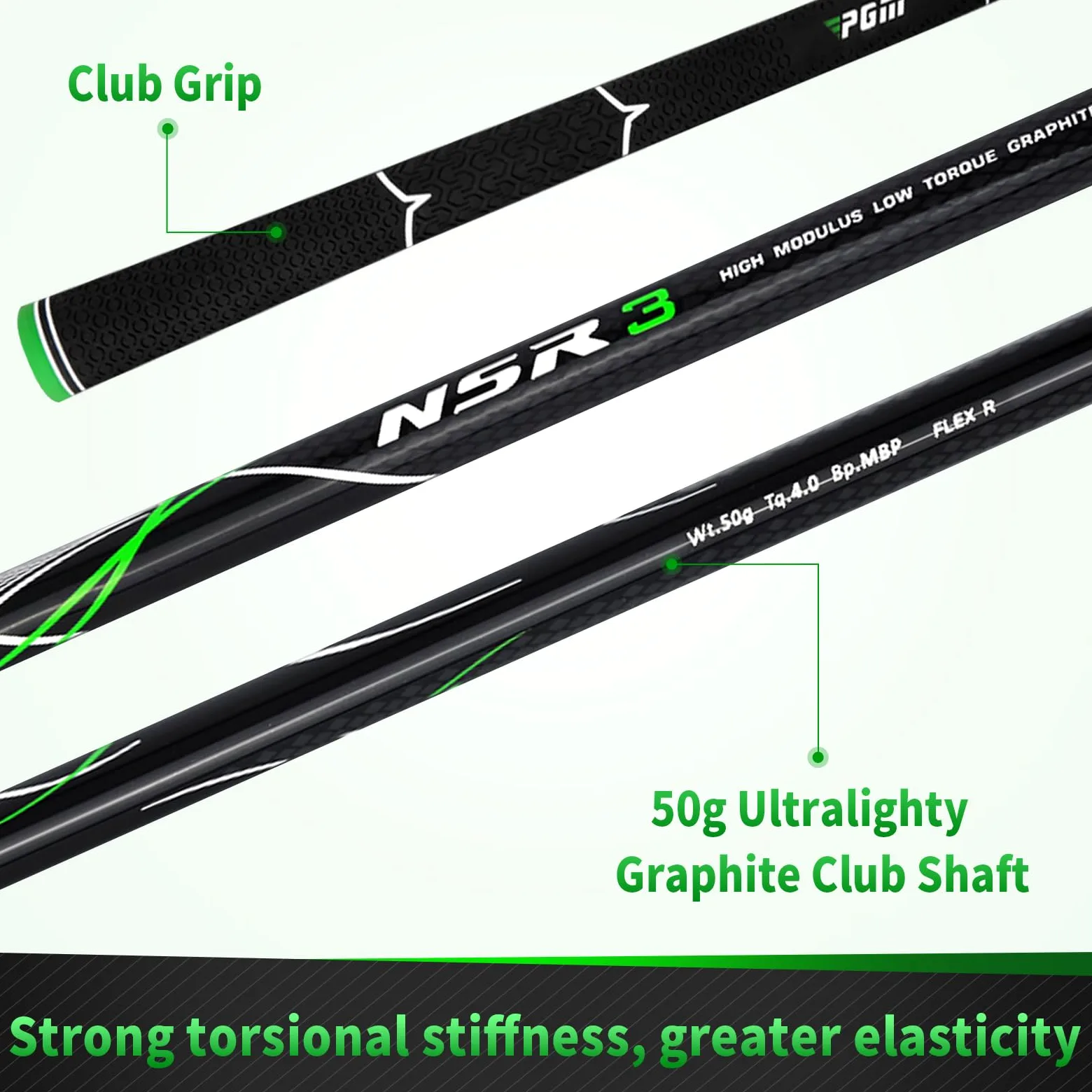 PGM Golf Clubs NSR III - Cuña con Varillas de Grafito para golfistas diestros - S/R Flex