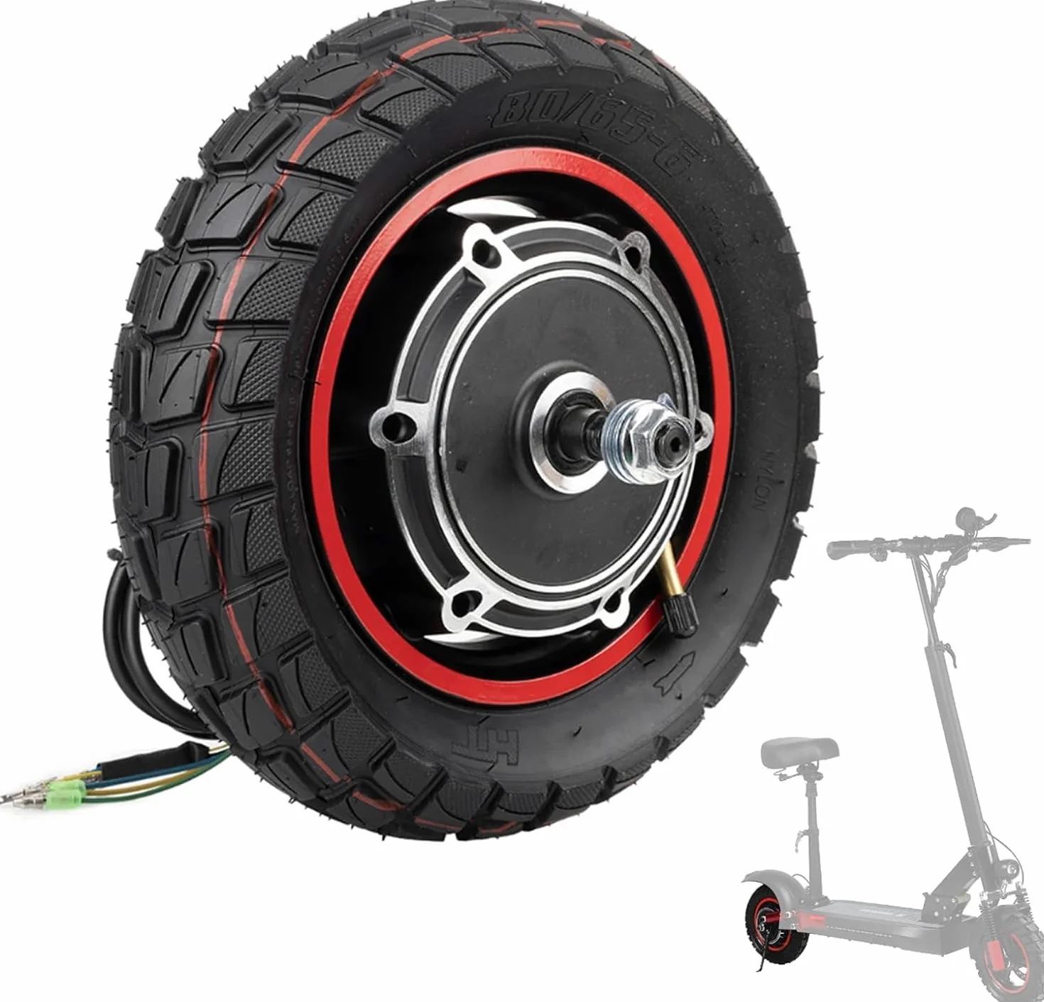 Motor De Cubo De Scooter Eléctrico Con Neumáticos De Goma Sólida 48V 500W, Rueda Motriz Trasera Para Kugoo M4/M4pro