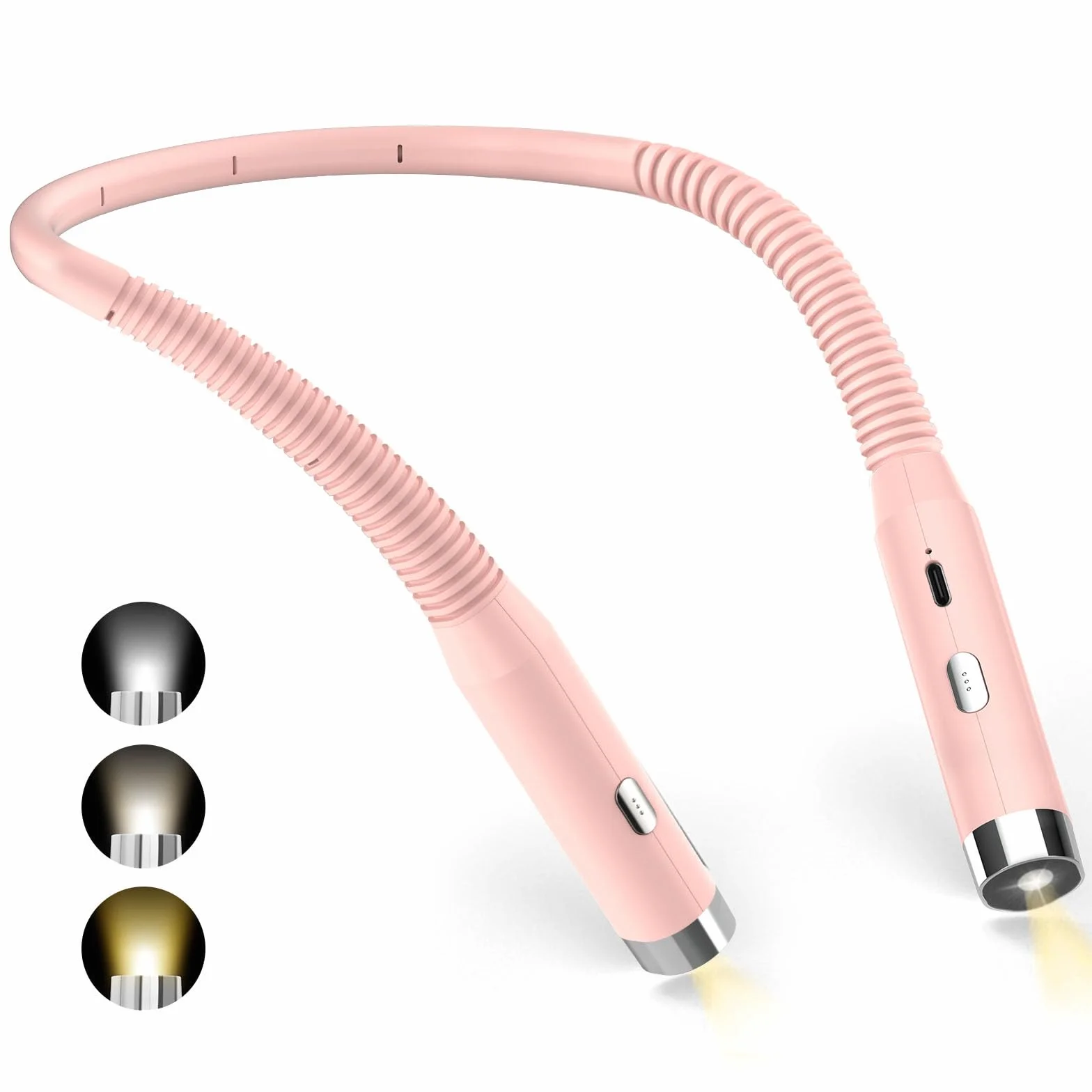 Diboniur Lámpara de Lectura USB Recargable LED, 3 Colores y 3 Niveles de Brillo Ajustables, Luz para Leer en la Cama