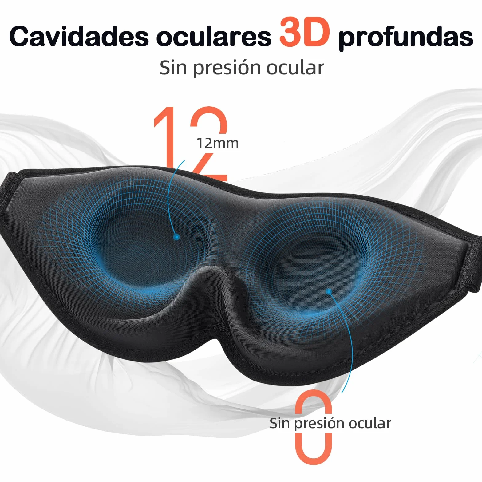 INNELO Máscara de Dormir 3D Antifaz Bloqueo de Luz 100% para Viajes, Negro