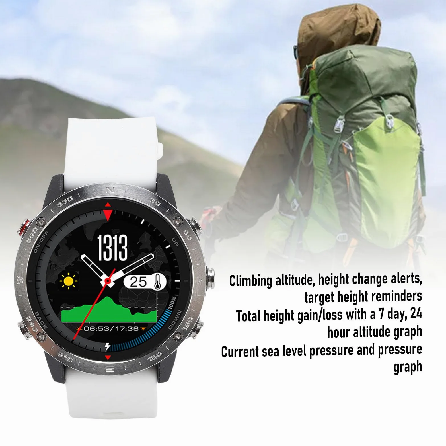 Drfeify Reloj de Buceo con Sensor de Profundidad | Clasificación de Agua de 50 M para Natación, Carcasa de Aleación de Ti, Notificaciones Inteligentes, Batería de Larga