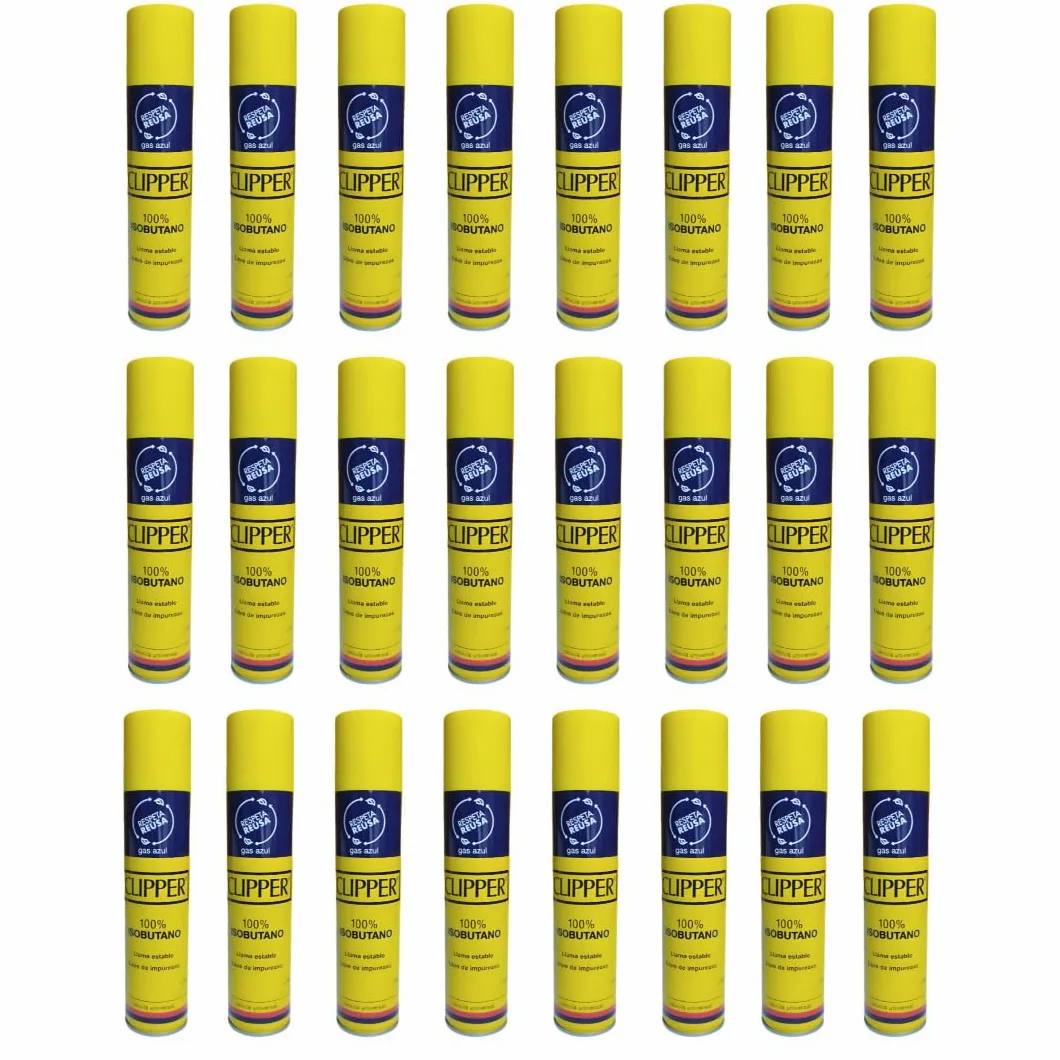 Clipper Gas Isobutano 300ml para Mecheros, Multicolor - Gas Puro y Seguro con Estabilidad de Llama y Baja Contaminación (24)
