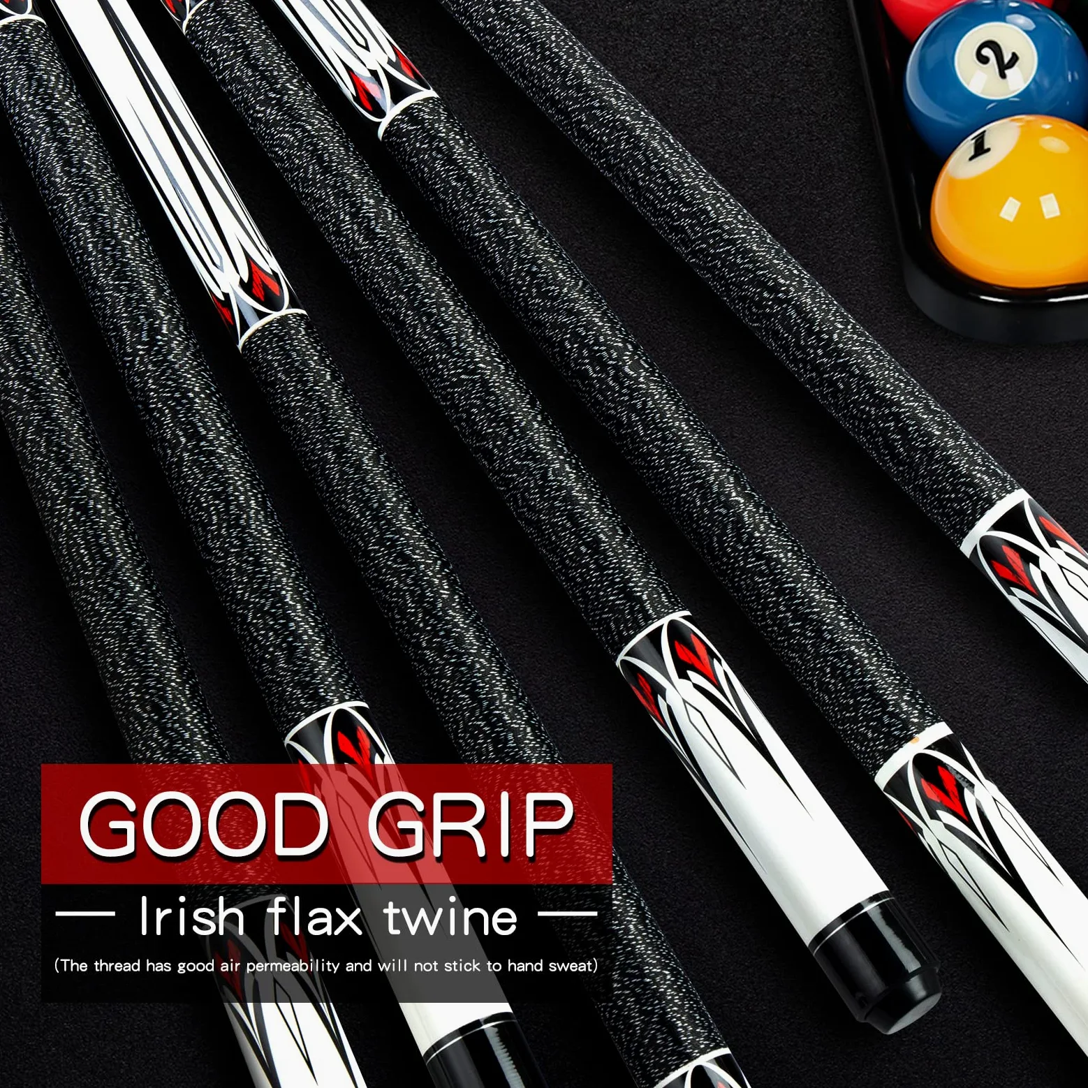 Pool Cue Stick - 58 Inch Maple Billiard Pool Stick, 19/20/21 oz 1/2 Maple Pool Cue Stick Kit, 2-Piece Billiard Pool Cue Stick