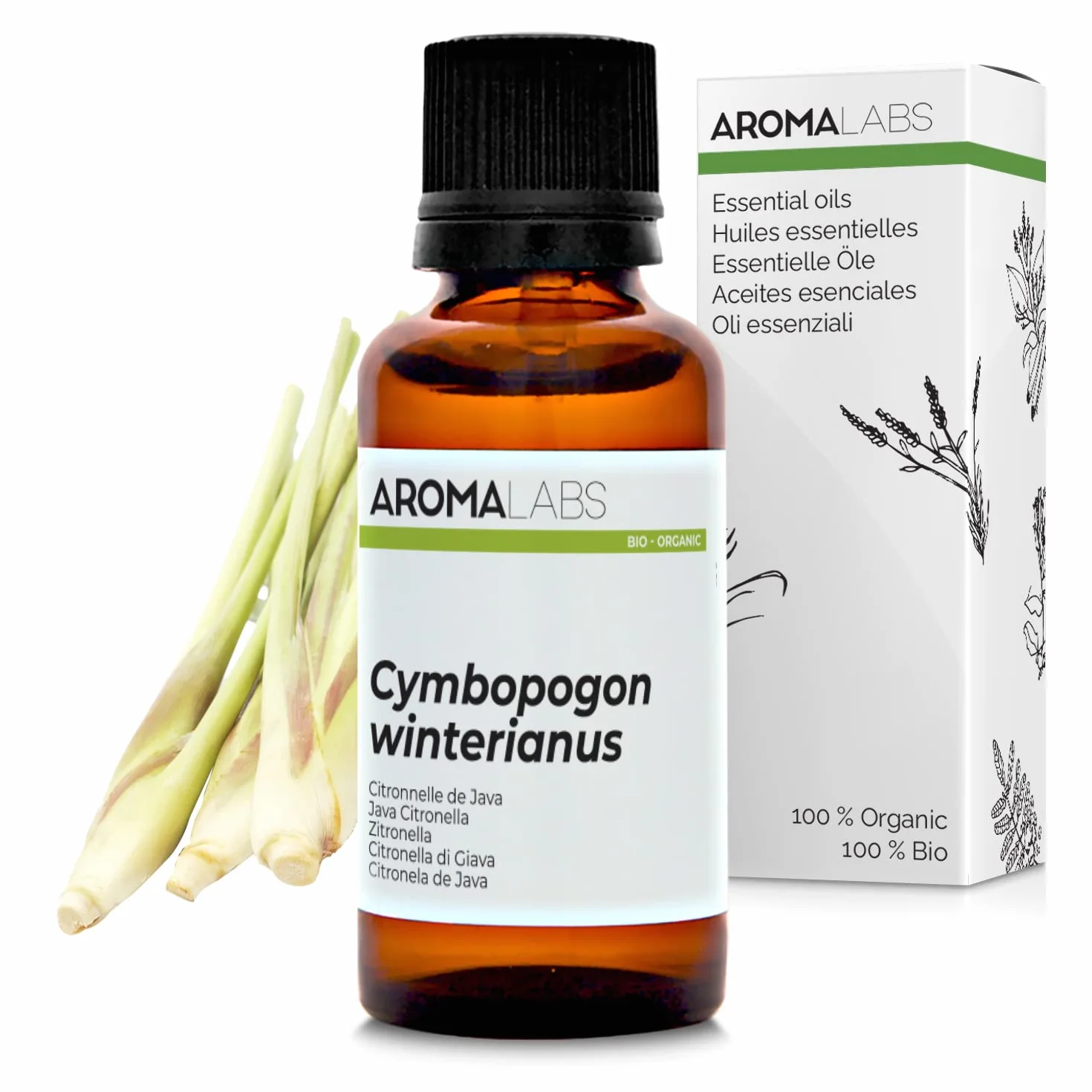 Aceite Esencial Citronela de Java BIO 30 mL Certificado AB Aroma Labs