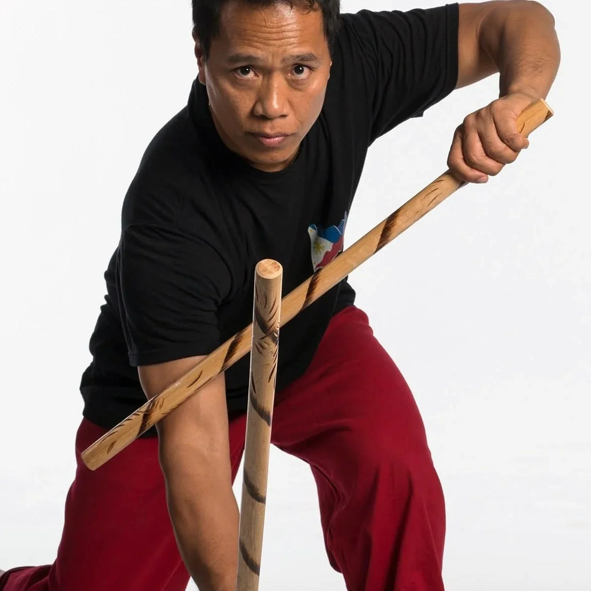 Pareja Escrima de Ratán Atigrado Artes Marciales Kung Fu Kali Arnis
