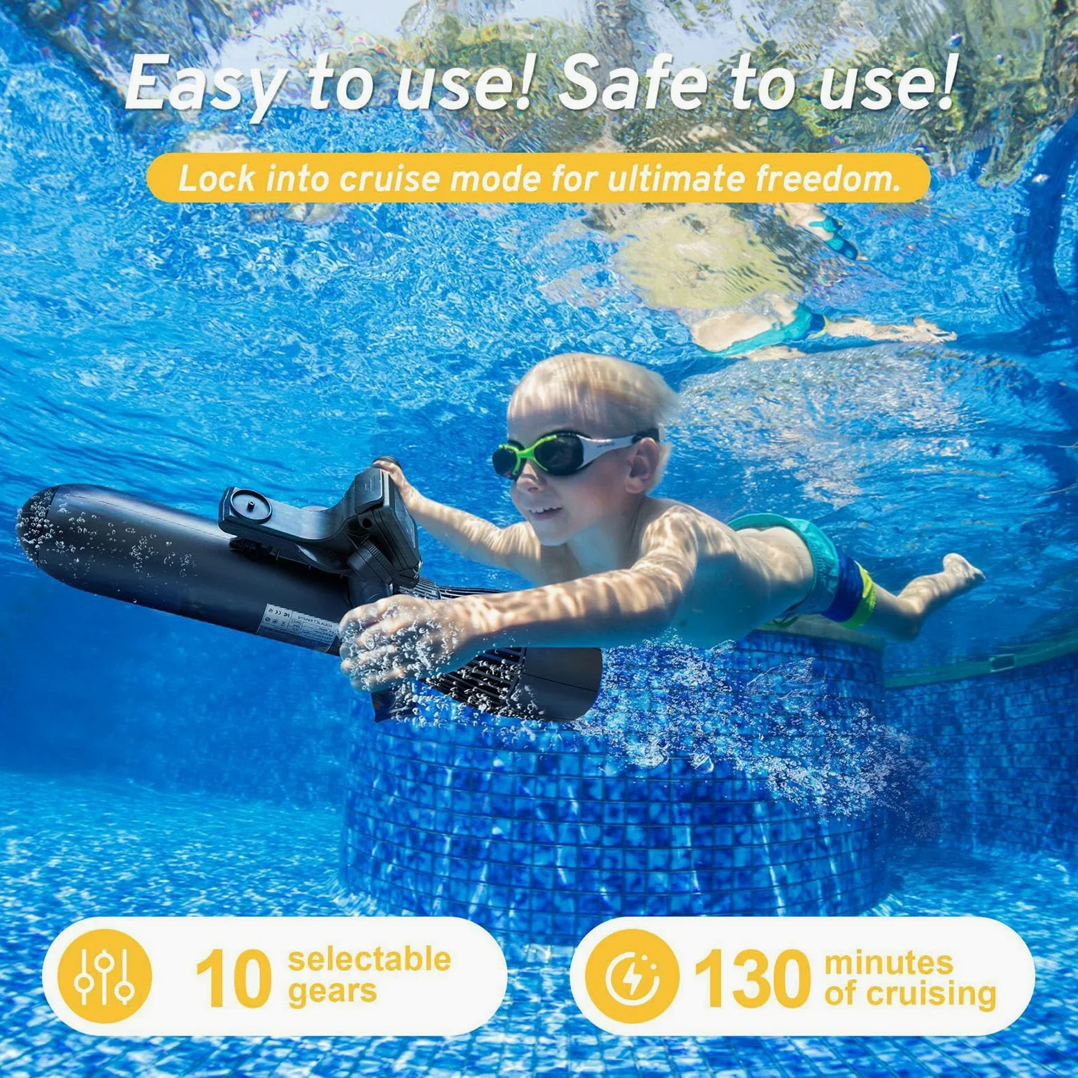 Scooter subacuático impermeable portátil adulto piscina agua manillar buceo scooter portátil buceo