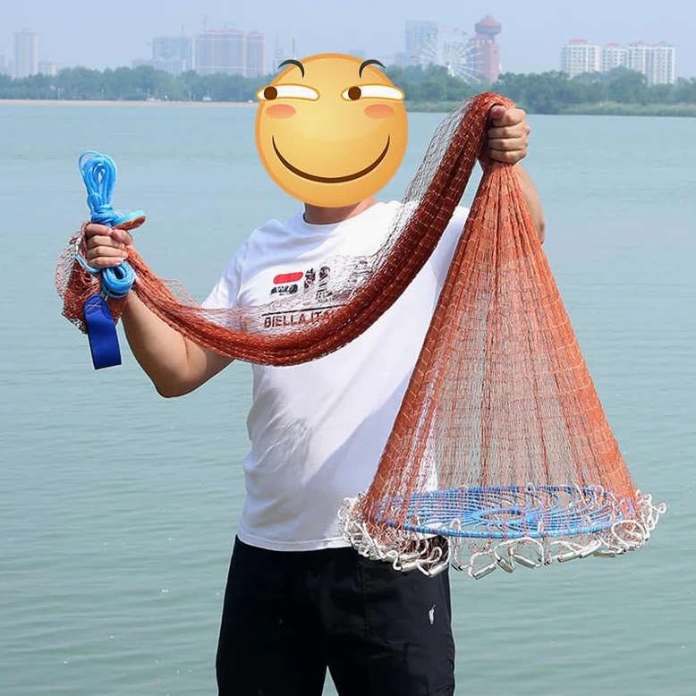 Red De Lanzamiento Red de Aterrizaje de Peces Red Red de Pesca Trampa de Pesca Red de Pescado con Mosca con hipizadores de Hierro Red de Peces Red De Pesca (Color : 420)
