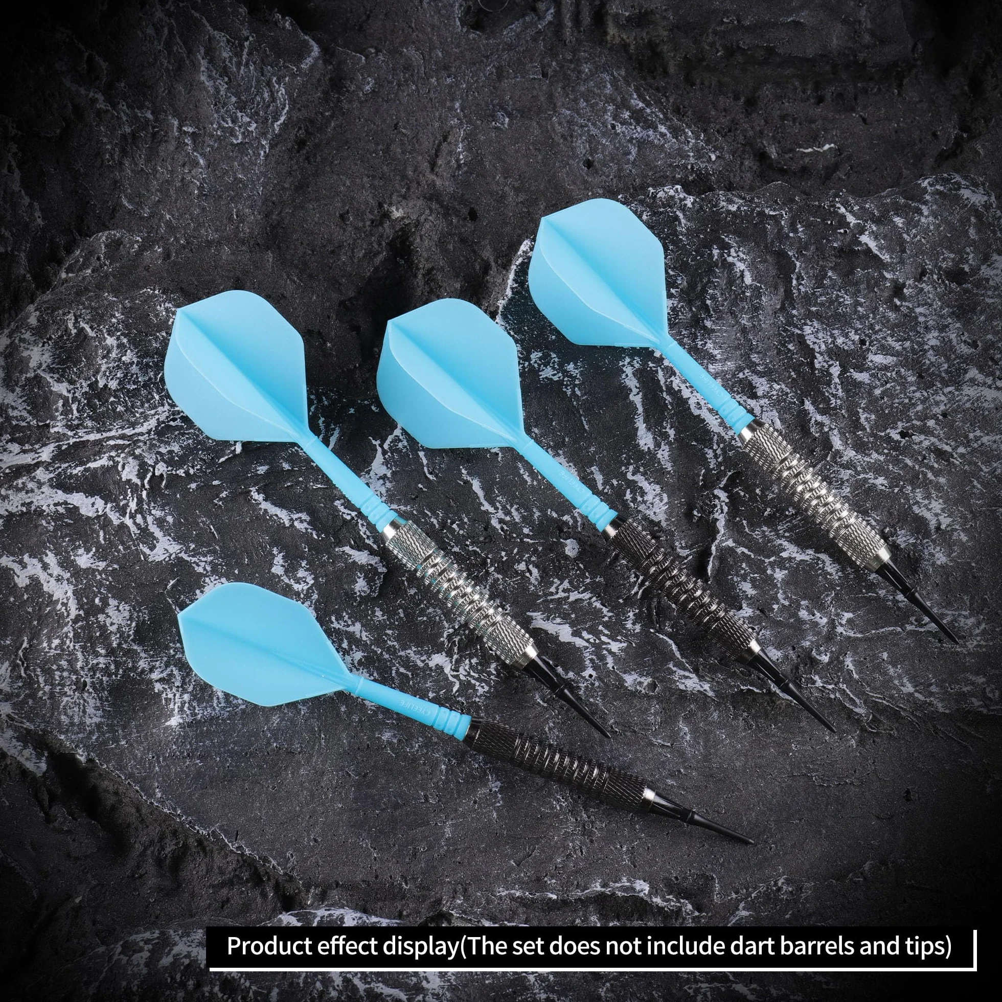 CyeeLife Plumas de Dardos integradas y cañas para Dardos, Precision Moulded 2 en 1 y cañas de Dardos, vástago de Dardos, Accesorios Profesionales para Dardos, Paquete de 9