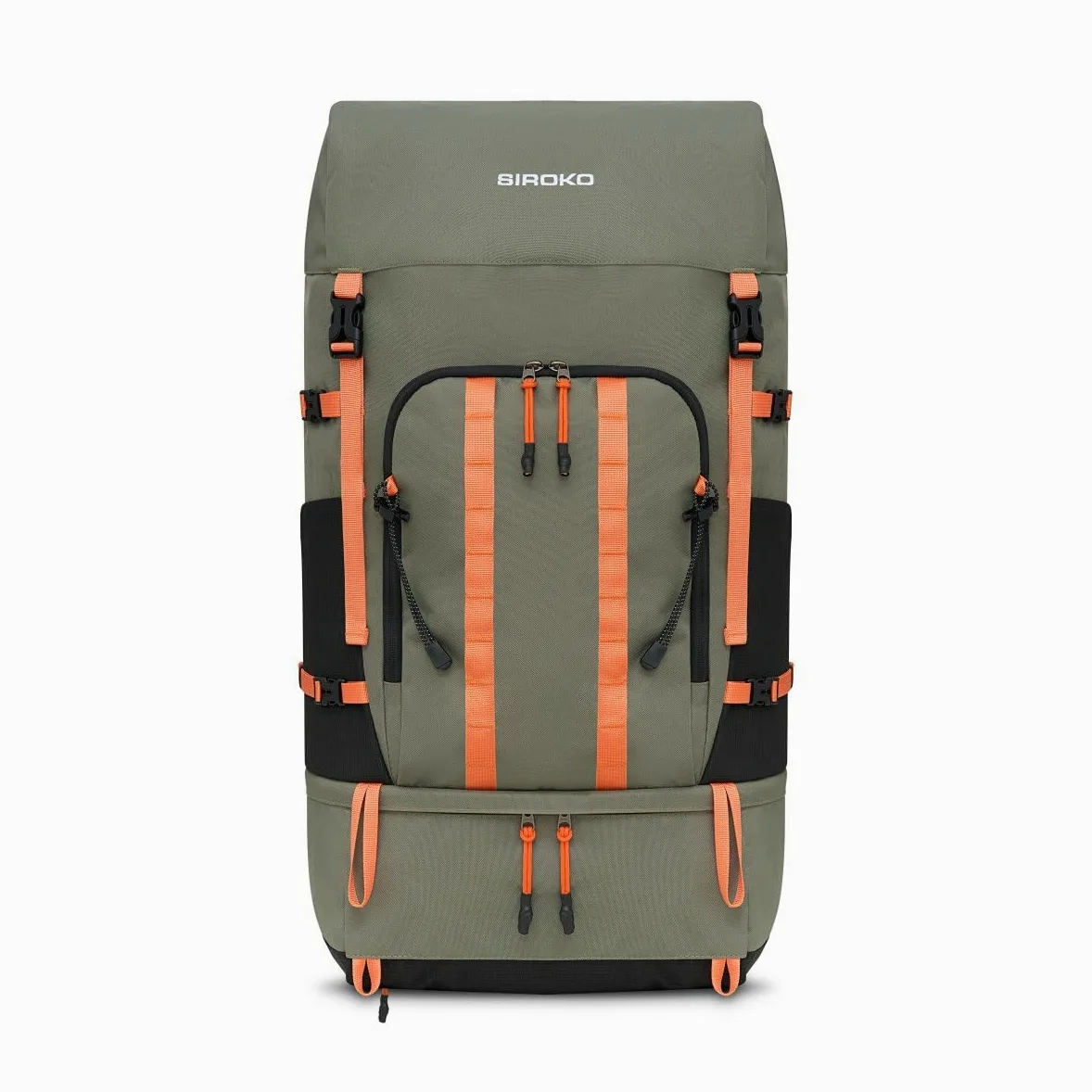 SIROKO Mochila montaña 50L Funda Impermeable Senderismo Venture 50 Green Verde