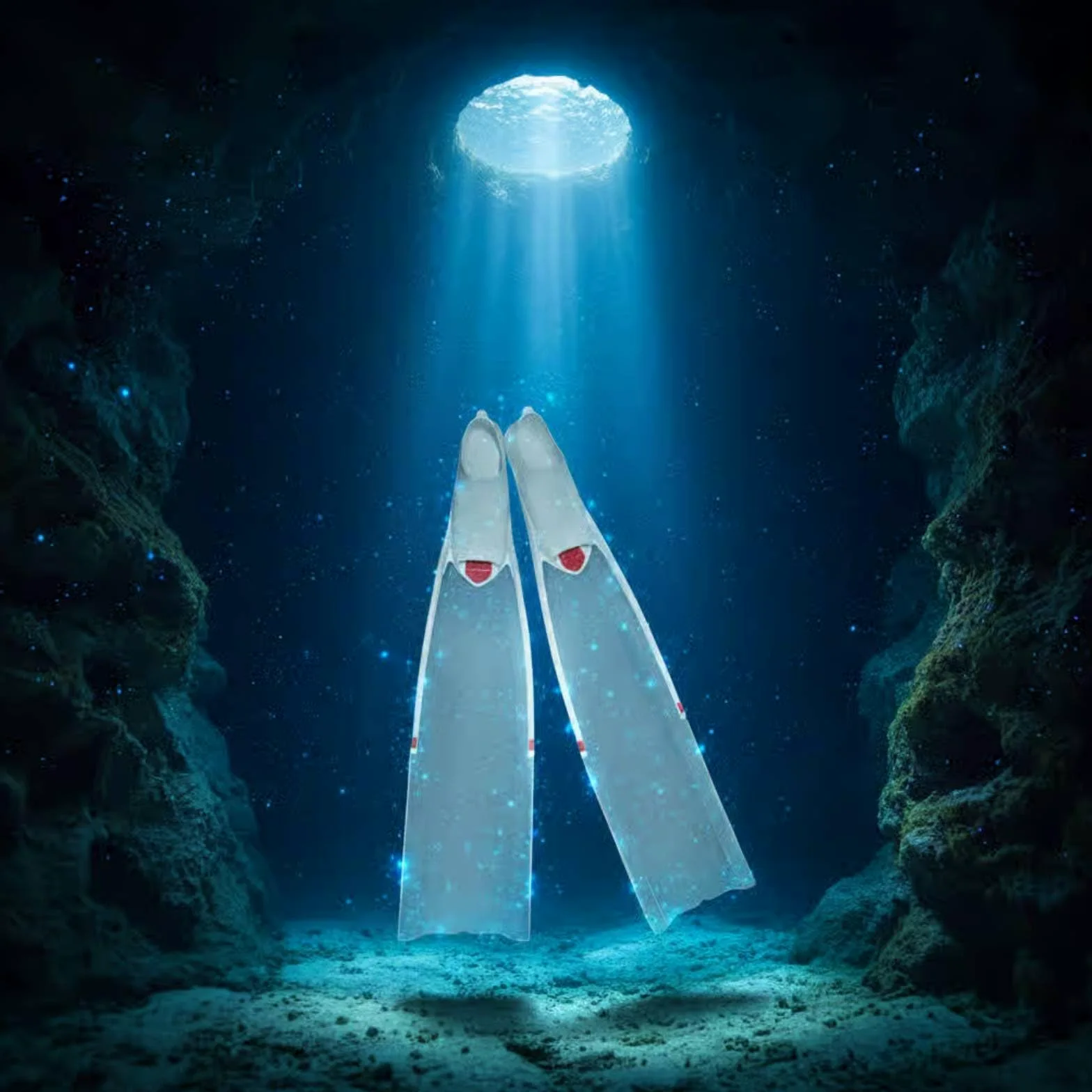 Aletas de Natación Aletas Aletas de Buceo Aletas de Snorkel Aletas Largas con Propulsión Estable Materiales y PP Cómodos y Suela con Agarre Adecuadas , Blanco Transparente , XXL Talla 45-46