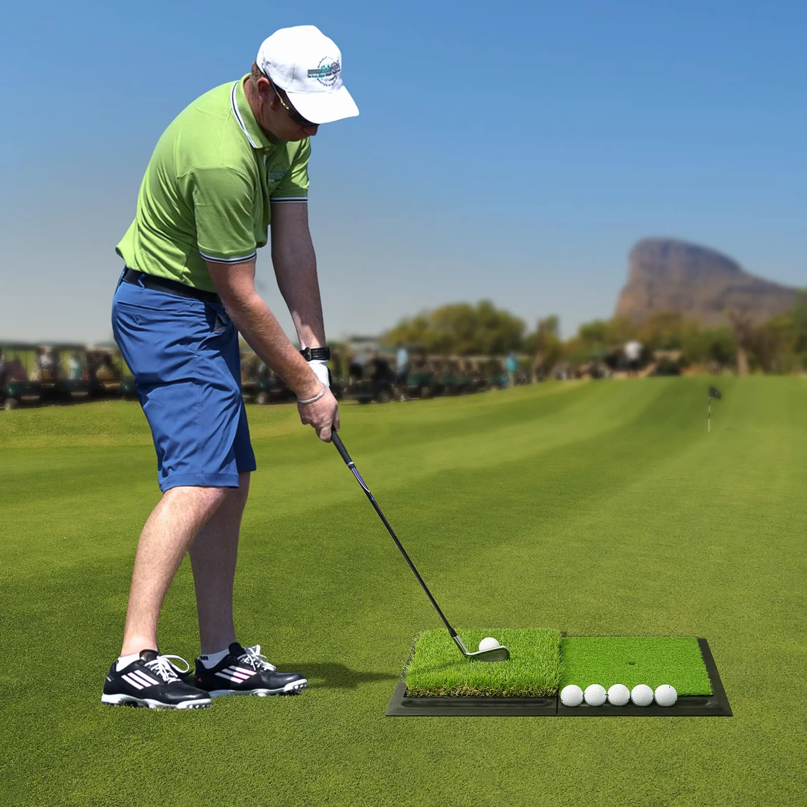 Tapete de Golf SAPLIZE con Bandeja para Pelotas de Golf y Base Resistente