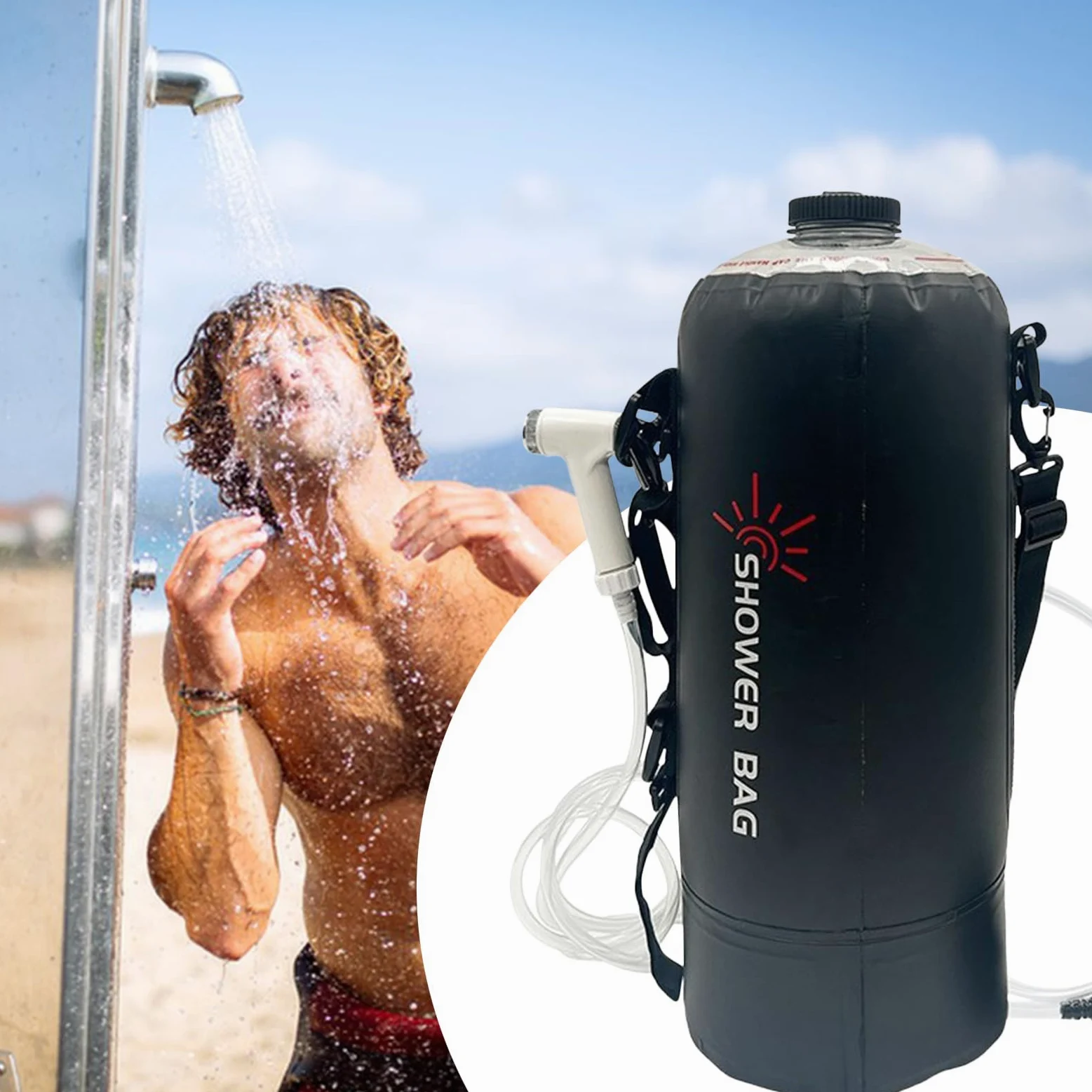 Ducha Camping Al Aire Libre Kit De Ducha Con Cabezal Intercambiable, | Duchas Solares Portátiles Para Acampar Cabezal Intercambiable para Senderismo, Natación, Aire Libre y O