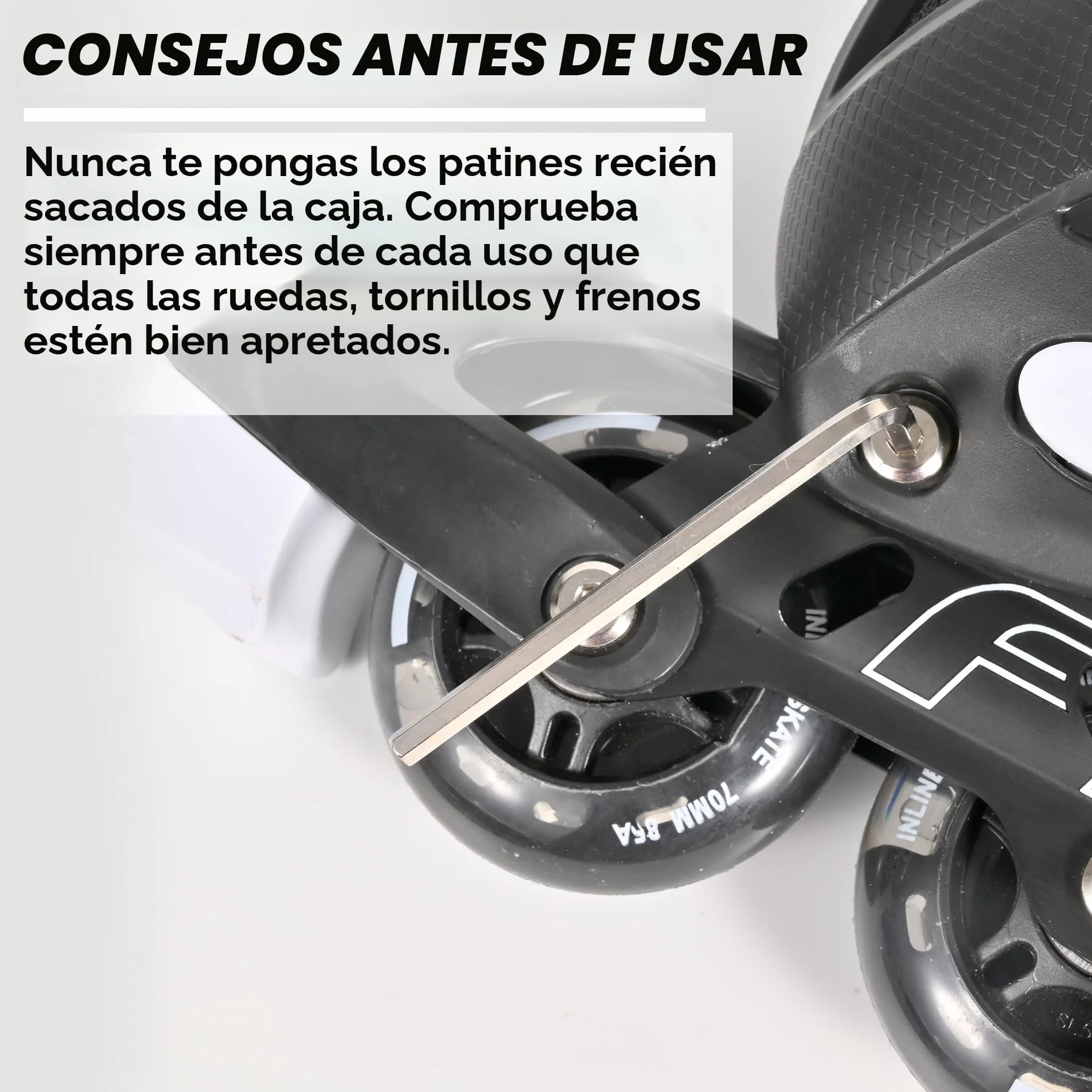 Patines en Línea para Niños y Adultos 4 Ruedas Negro