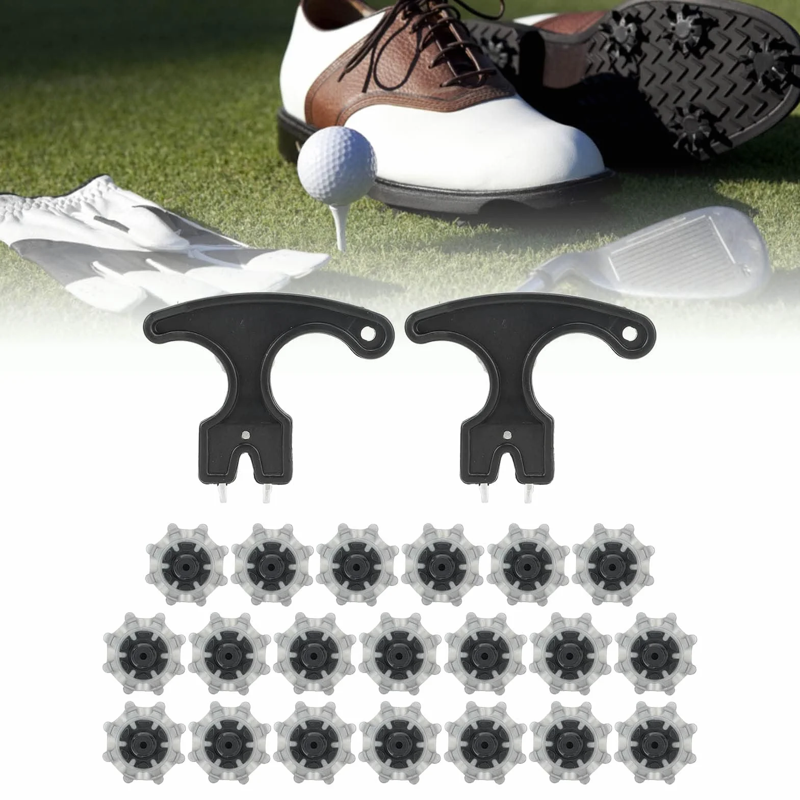 Alomejor 20 Piezas de Repuesto para Zapatos de Golf, Tacos Antideslizantes Fáciles de Instalar para un Mejor Agarre y Estabilidad