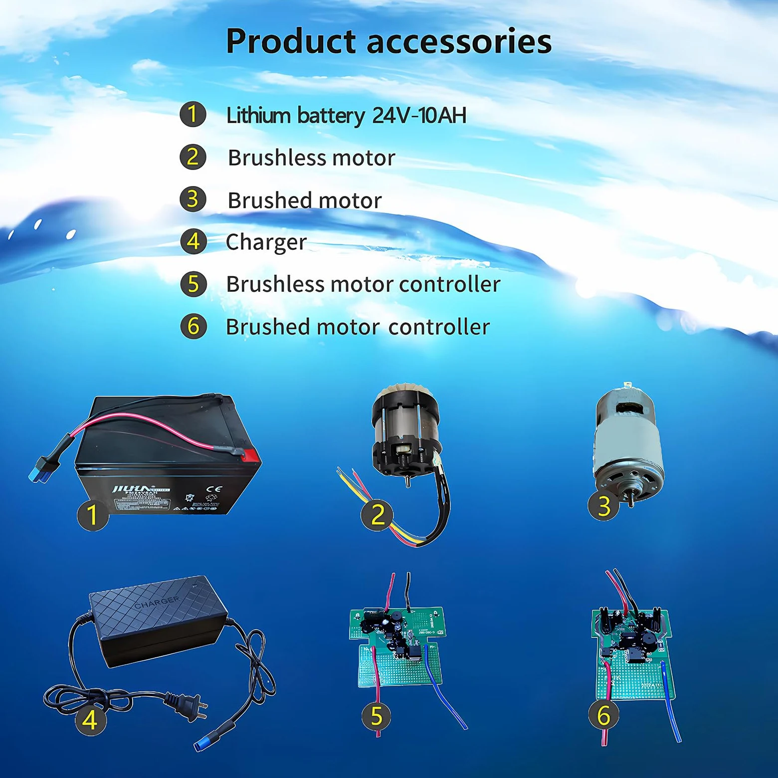Sea Scooter - Impulsor de agua eléctrico para buceo, esnórquel, aventuras en la piscina, mango estable, batería de litio desmontable, motor sin escobillas
