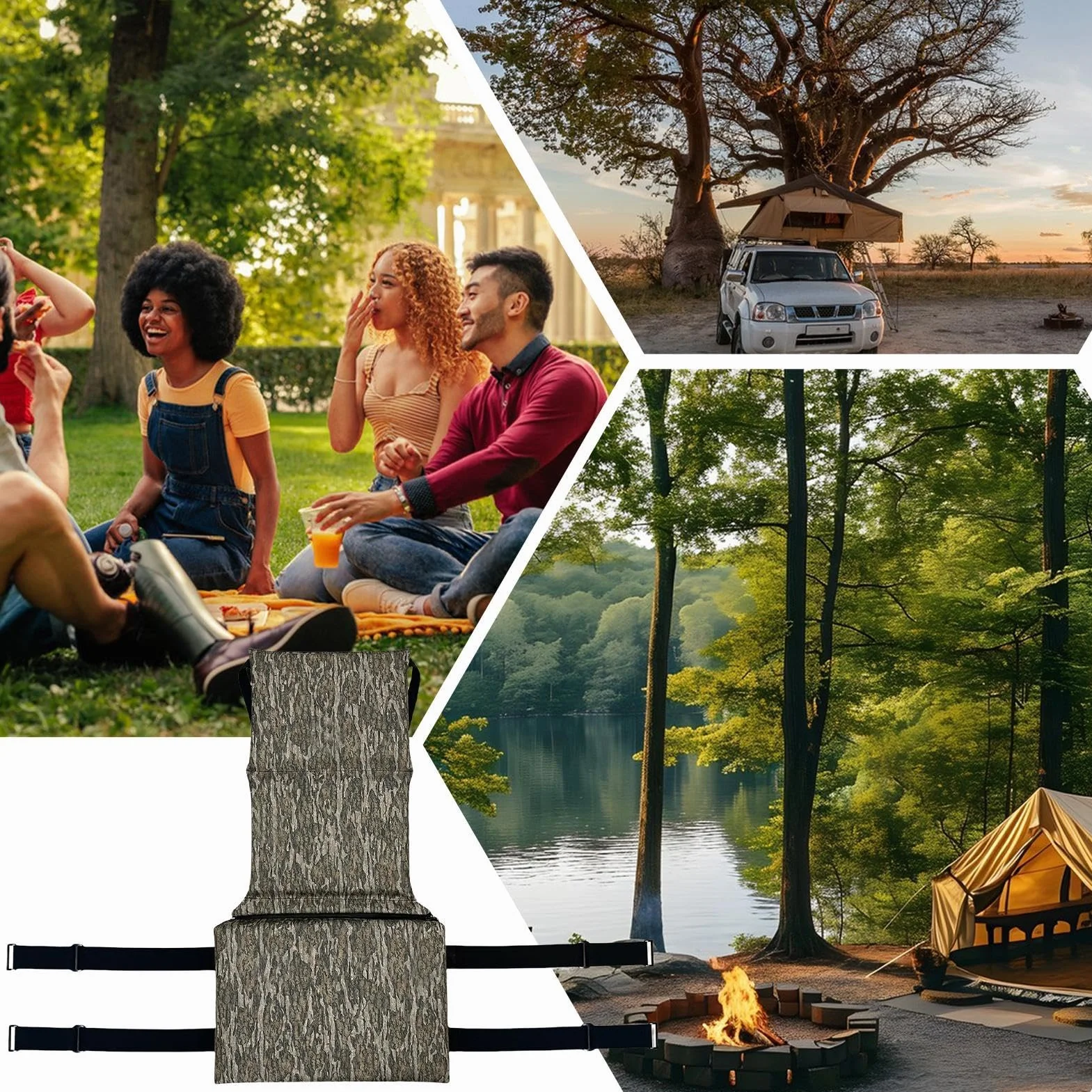 Reemplazo del Asiento del Soporte del árbol, cojín del Asiento del Soporte del árbol - Cojín Impermeable para Soporte de árbol con Respaldo,Asientos Plegables para árboles, Suministros para