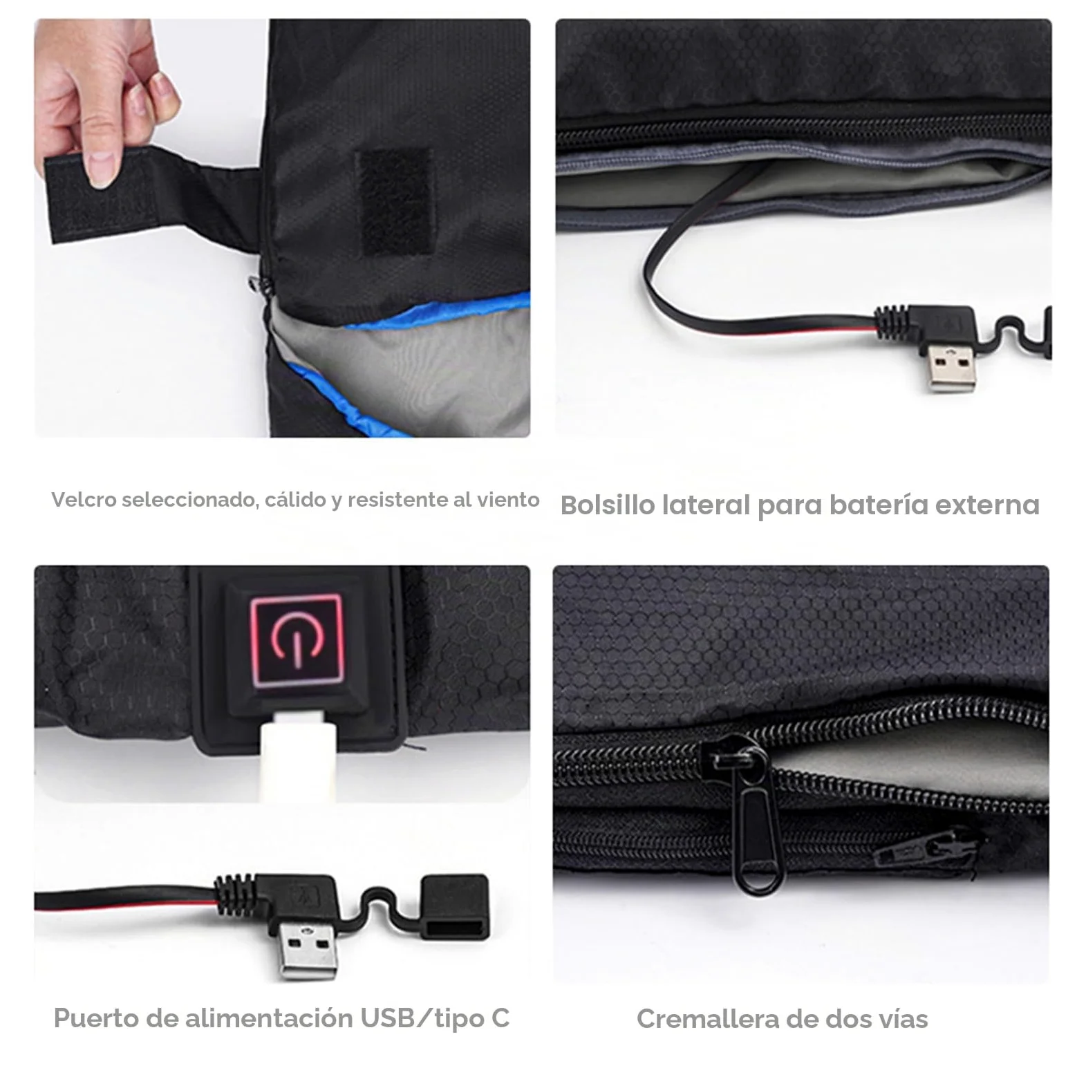 Saco de dormir con calefacción doble tamaño Queen para adultos, 3 estaciones, clima cálido y frío, perfecto para camping, senderismo y mochileros