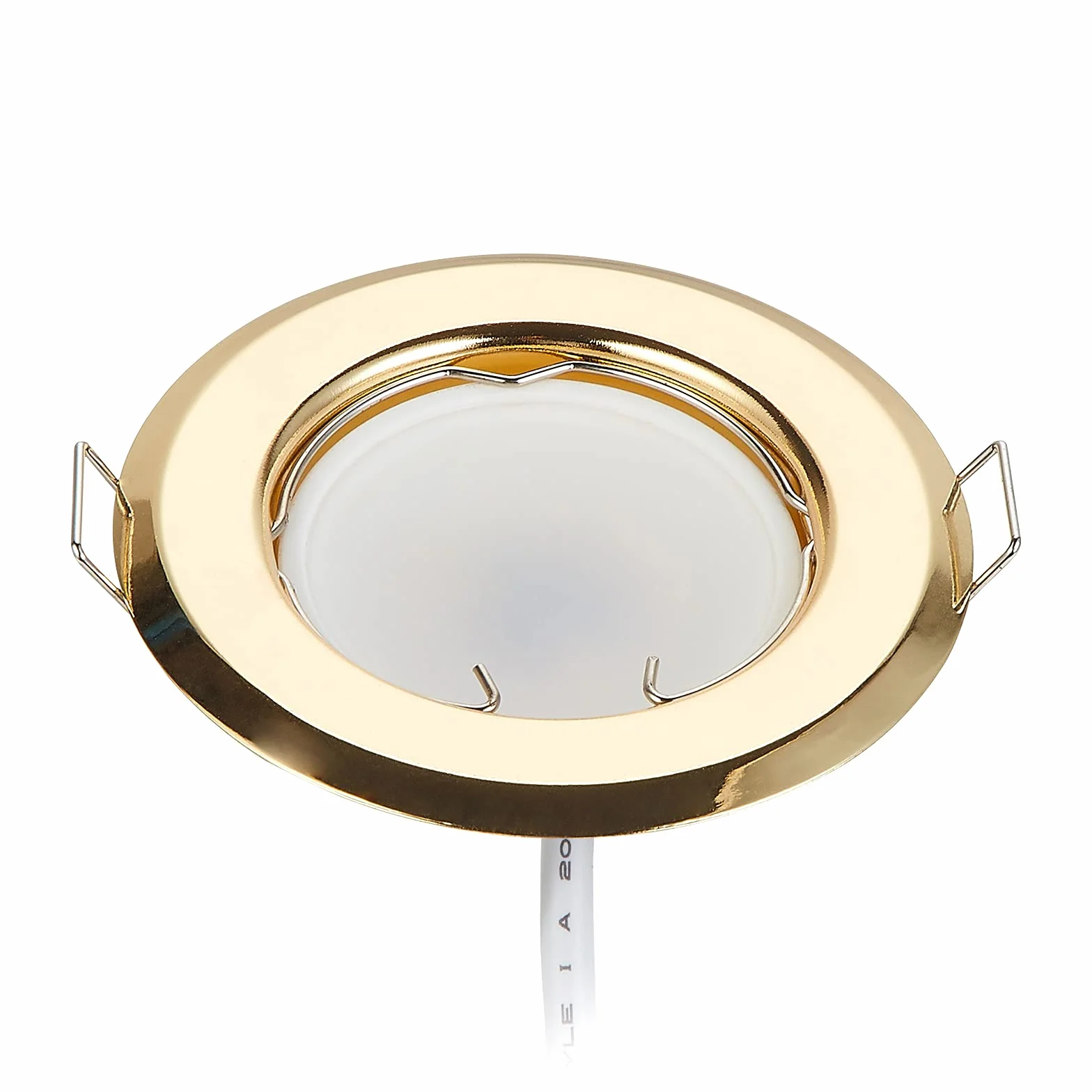 Foco LED plano empotrable ultra plano dorado 230V 3W 320 lúmenes 120° regulable 55mm recortado blanco paquete 3
