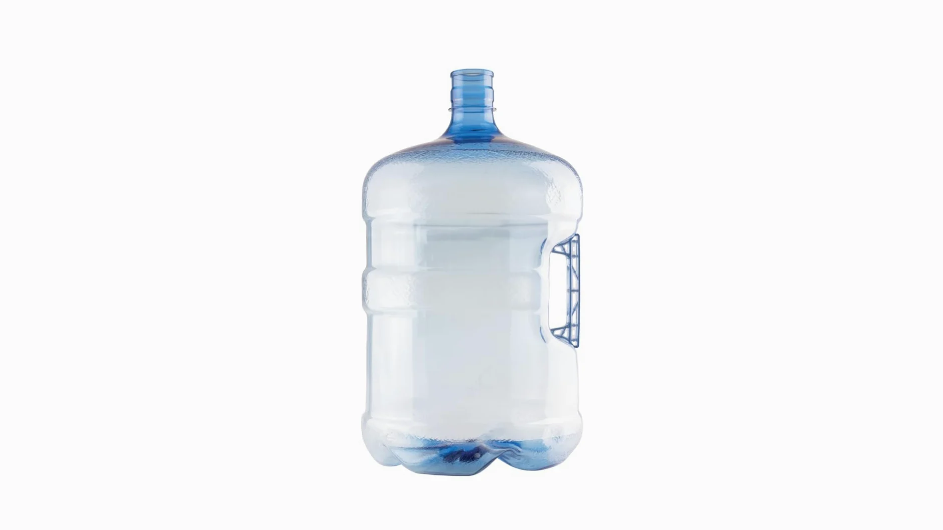 New Wave Enviro Botella de PET sin BPA, capacidad de 5 galones, corona superior (tapa no incluida), diseñada para mayor durabilidad con mango integrado, color azul