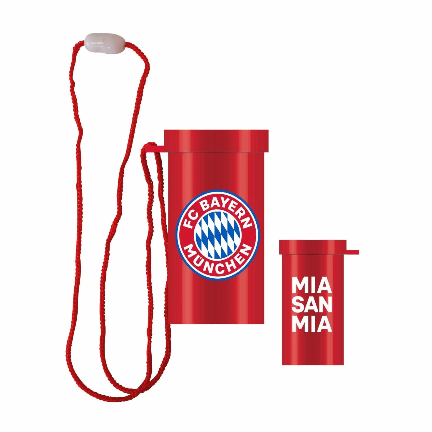 amscan 9906520 - Fantröte FC Bayern Múnich, tamaño 7,5 x 4,5 cm, Color: Azul, Blanco y Rojo, con cordón de Transporte, MIA San MIA, Logotipo de Baviera, próximo Partido de fútbol o la Fiesta de Fans
