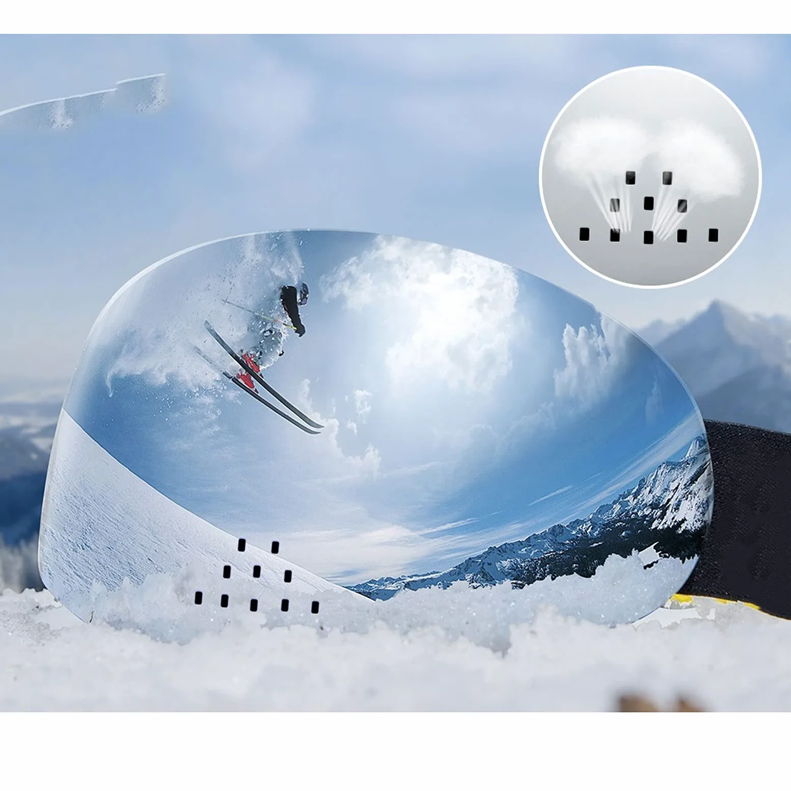 DieffematicHXJ Gafas Esqui Hombre Gafas de esquí Profesional Doble Capas Protección Anti-Niebla Nasal ala de esquís a Prueba de esquí Anti-Niebla Gafas de Snowboard (Color : C)