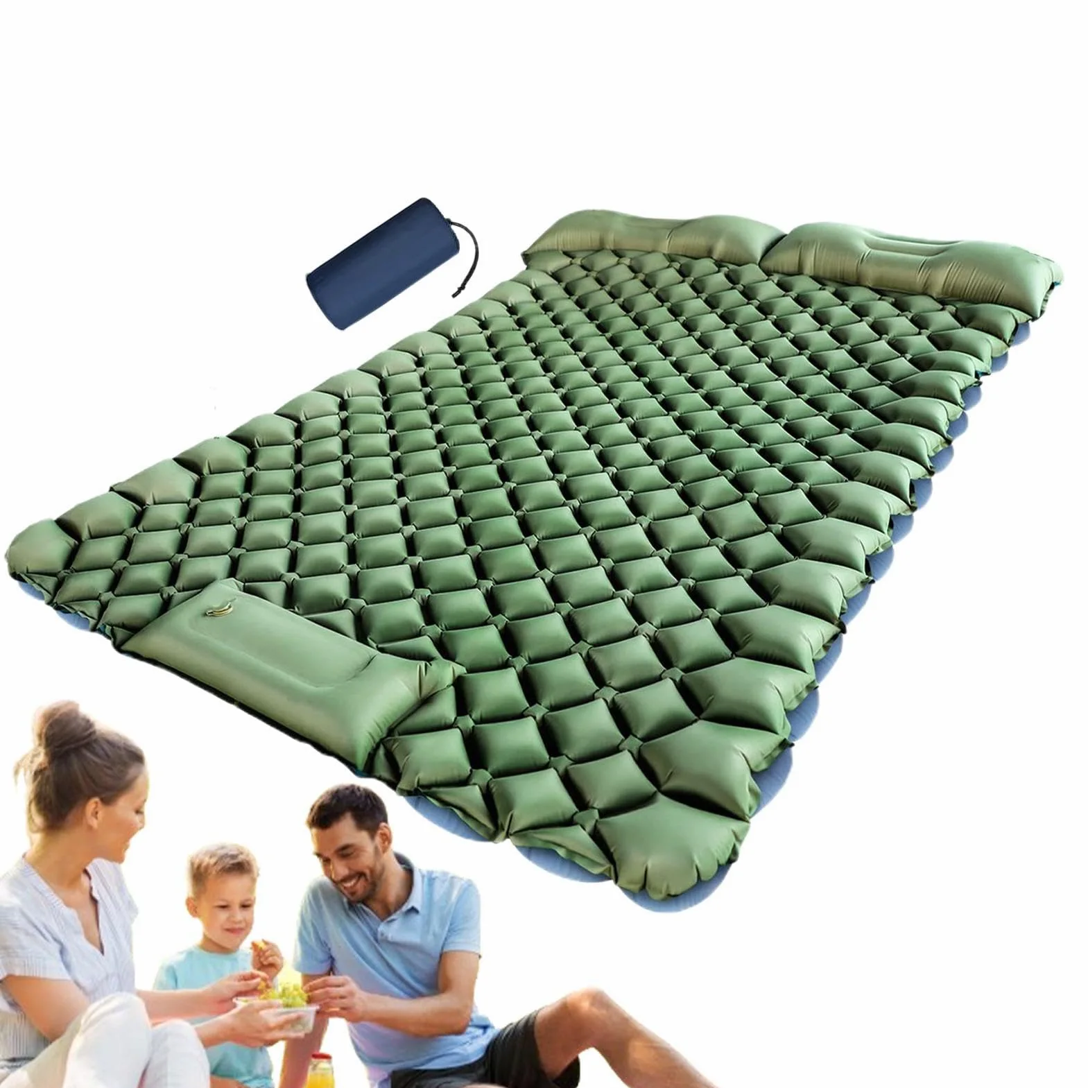 Colchón de Aire para Acampar, colchoneta Inflable para | Colchón para con Almohada - Bomba de pie incorporada, colchón para mochileros, Caminatas, Viajes, Tienda de