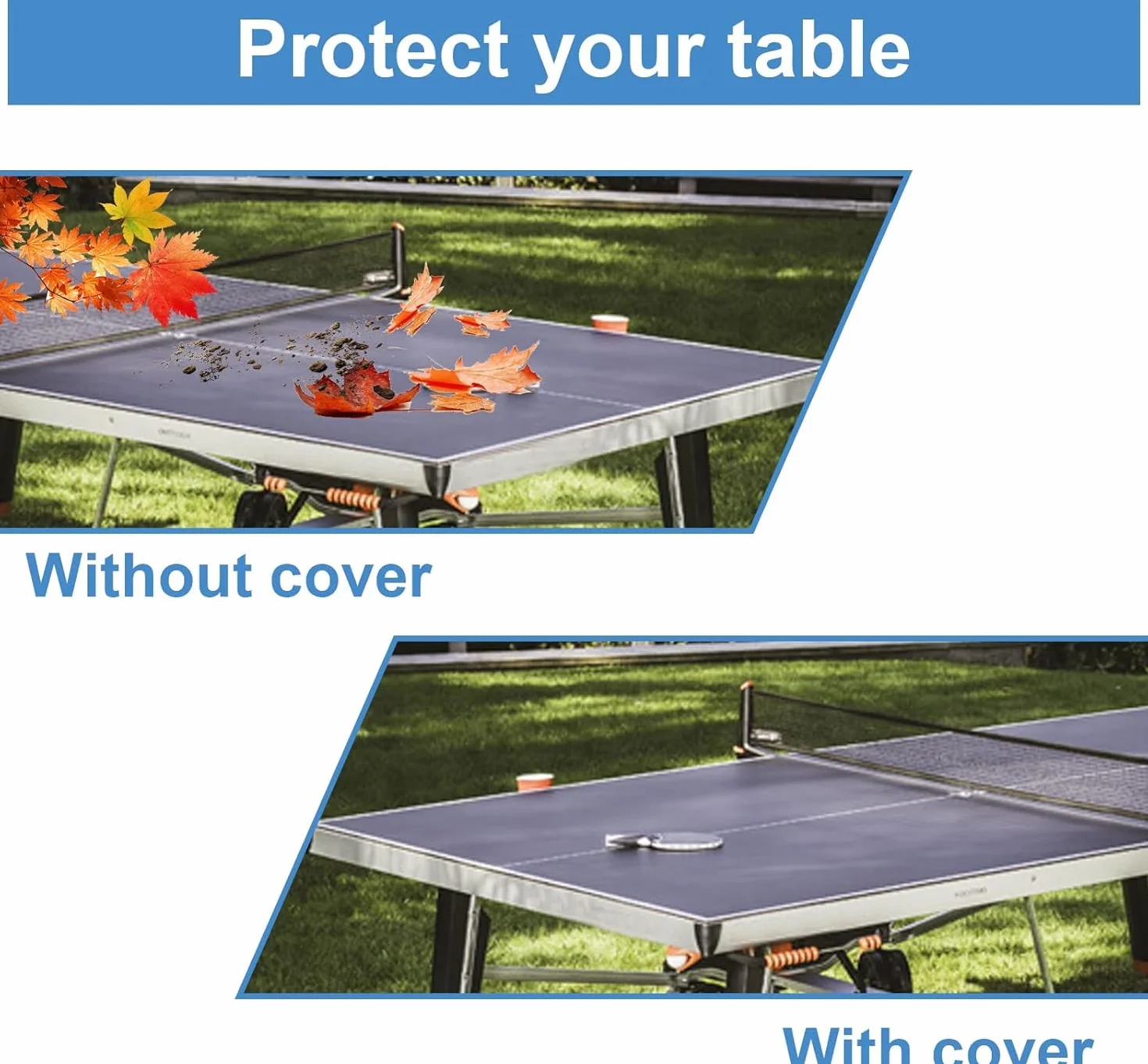 Funda para Mesa de Ping Pong GAESHOW Impermeable Ajustable 280x153x73cm