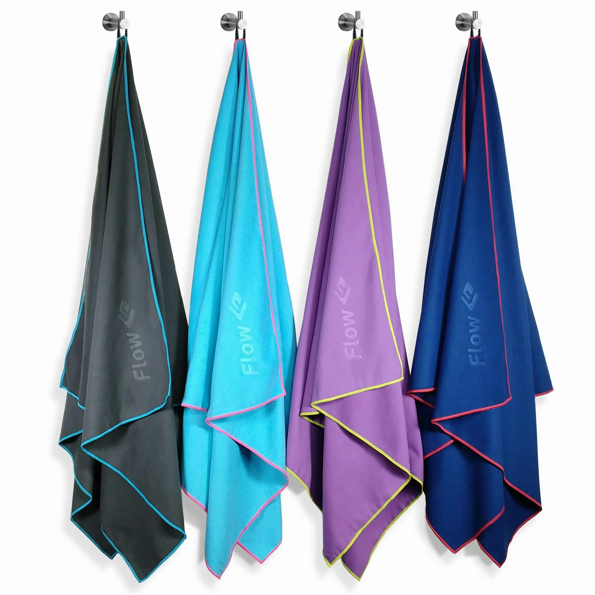 Flow Hydro Sport Towel - Toallas de microfibra de secado rápido para natación, piscina, triatlón y otros deportes acuáticos en tamaños medianos y grandes (azul, XL (72 x 40 pulgadas)